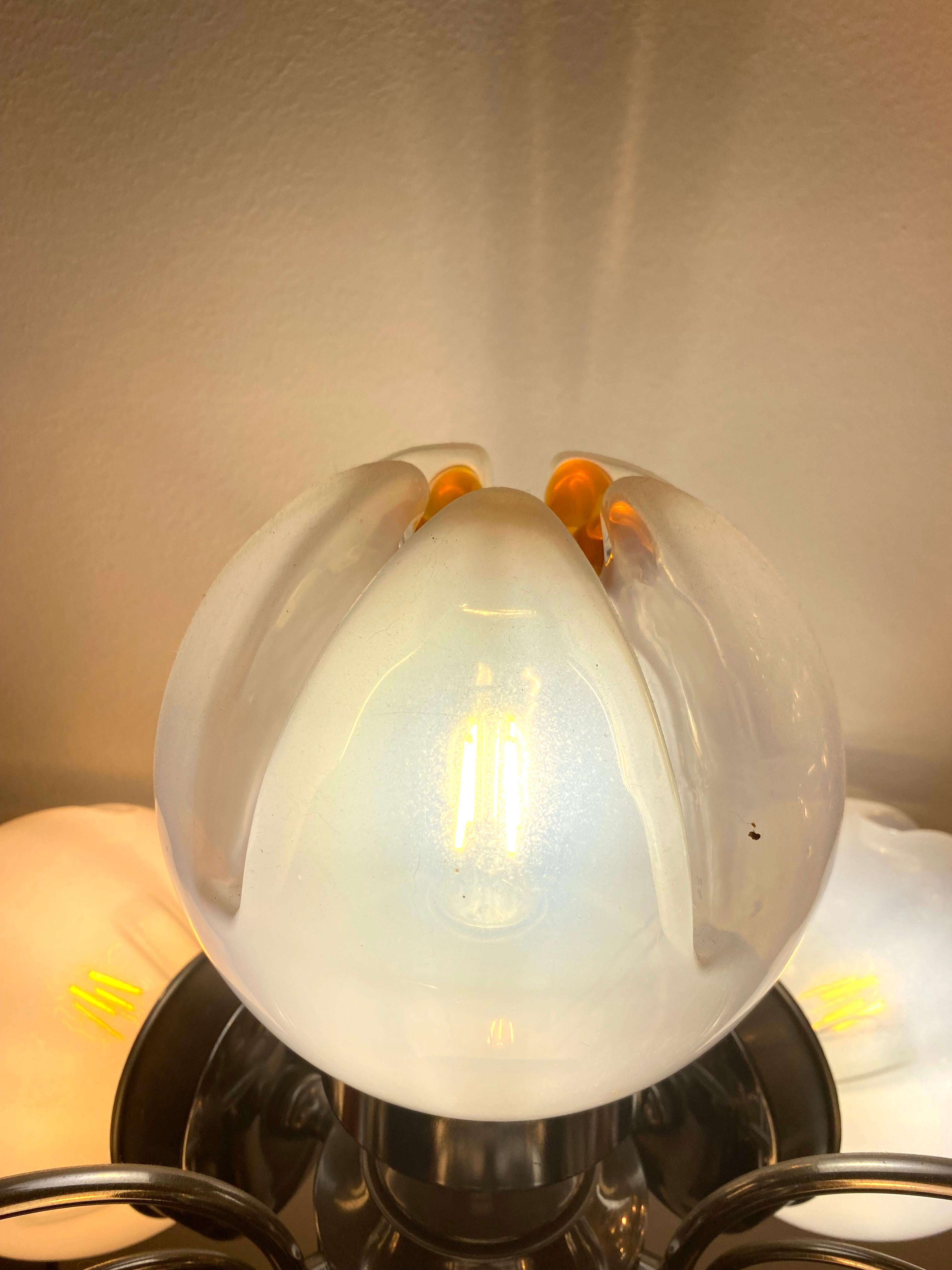 Mid-Century Modern Mazzega table lamp 4 globe glass murano space age , italy 1960 For Sale