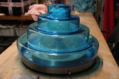 Mazzega Table Lamp Carlo Nason 1960s Pyramid Blu Cobalt, Italy