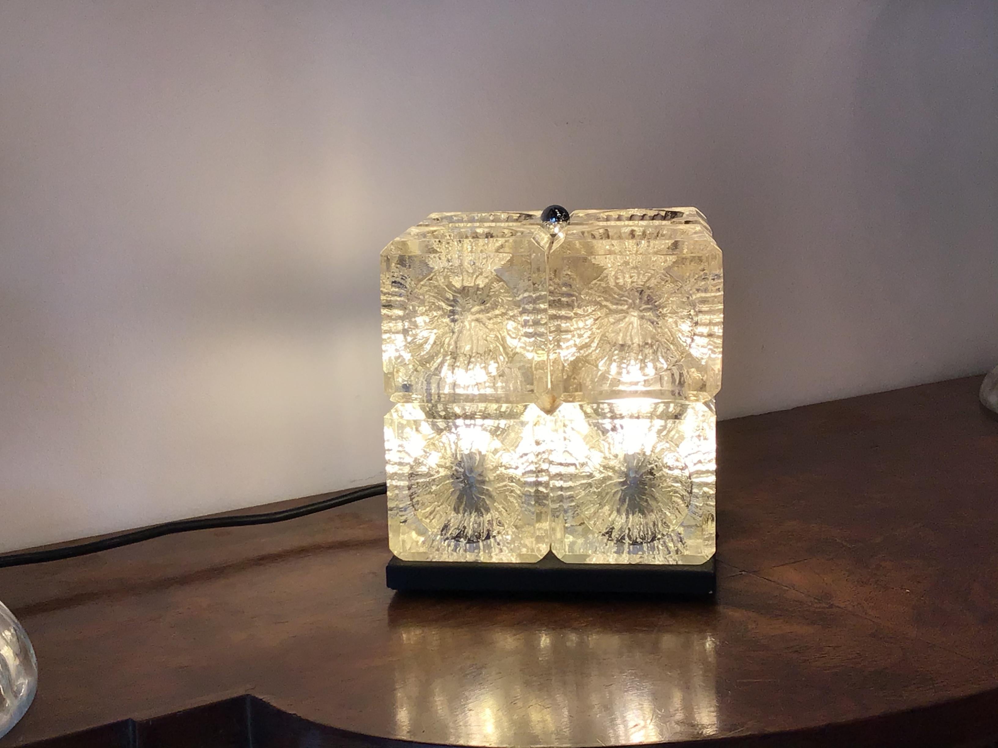 Lampe de bureau Mazzega en verre métallique chromé, 1968, Italie en vente 4