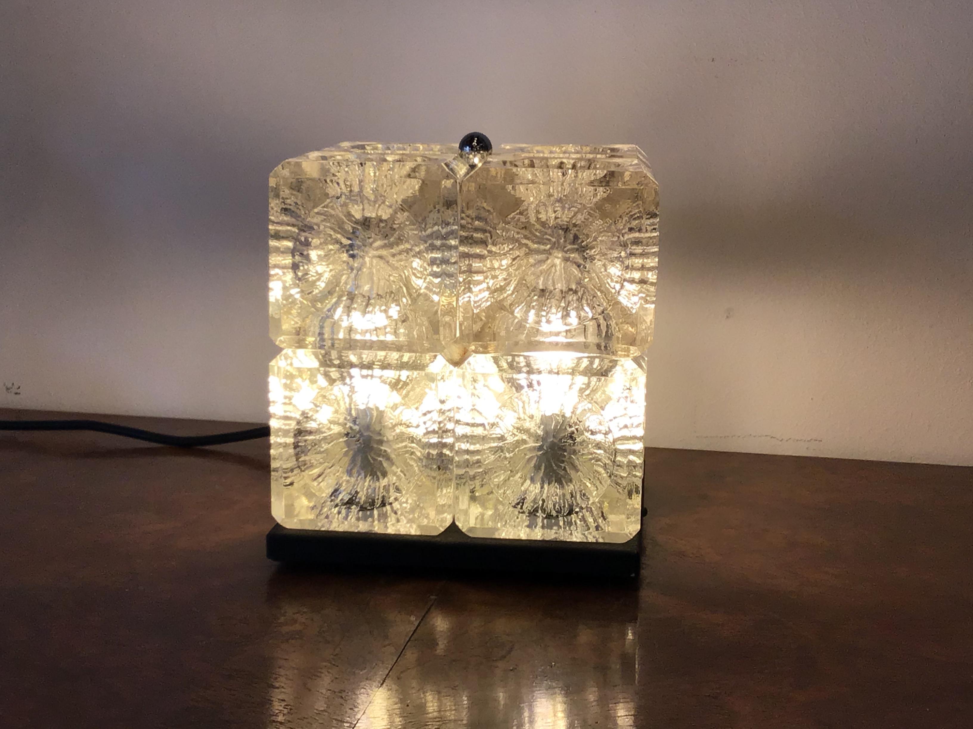 Lampe de bureau Mazzega en verre métallique chromé, 1968, Italie en vente 6