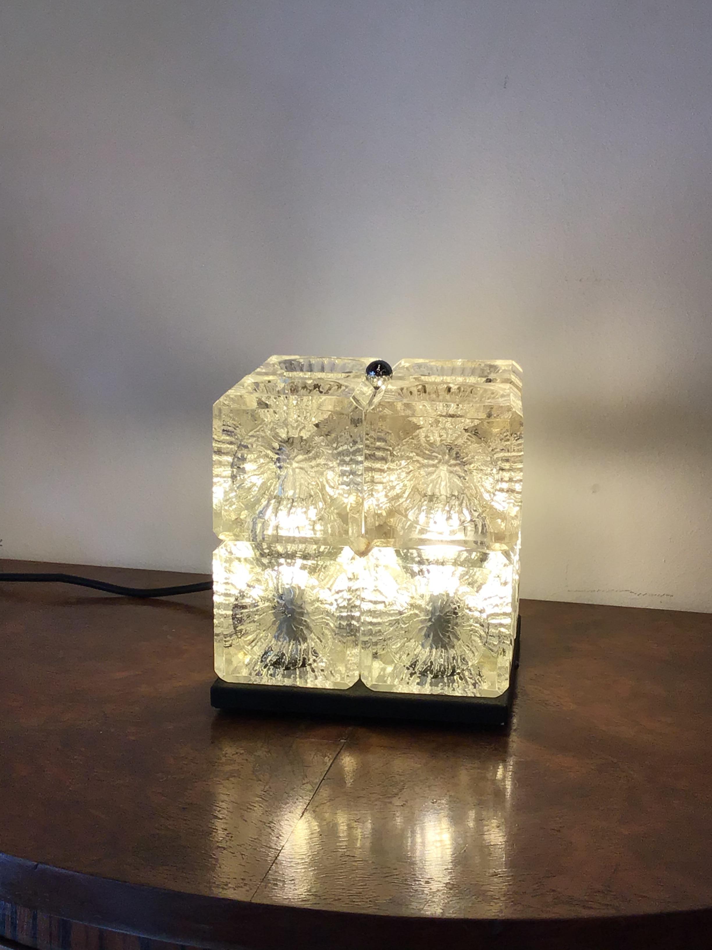 Lampe de bureau Mazzega en verre métallique chromé, 1968, Italie en vente 7
