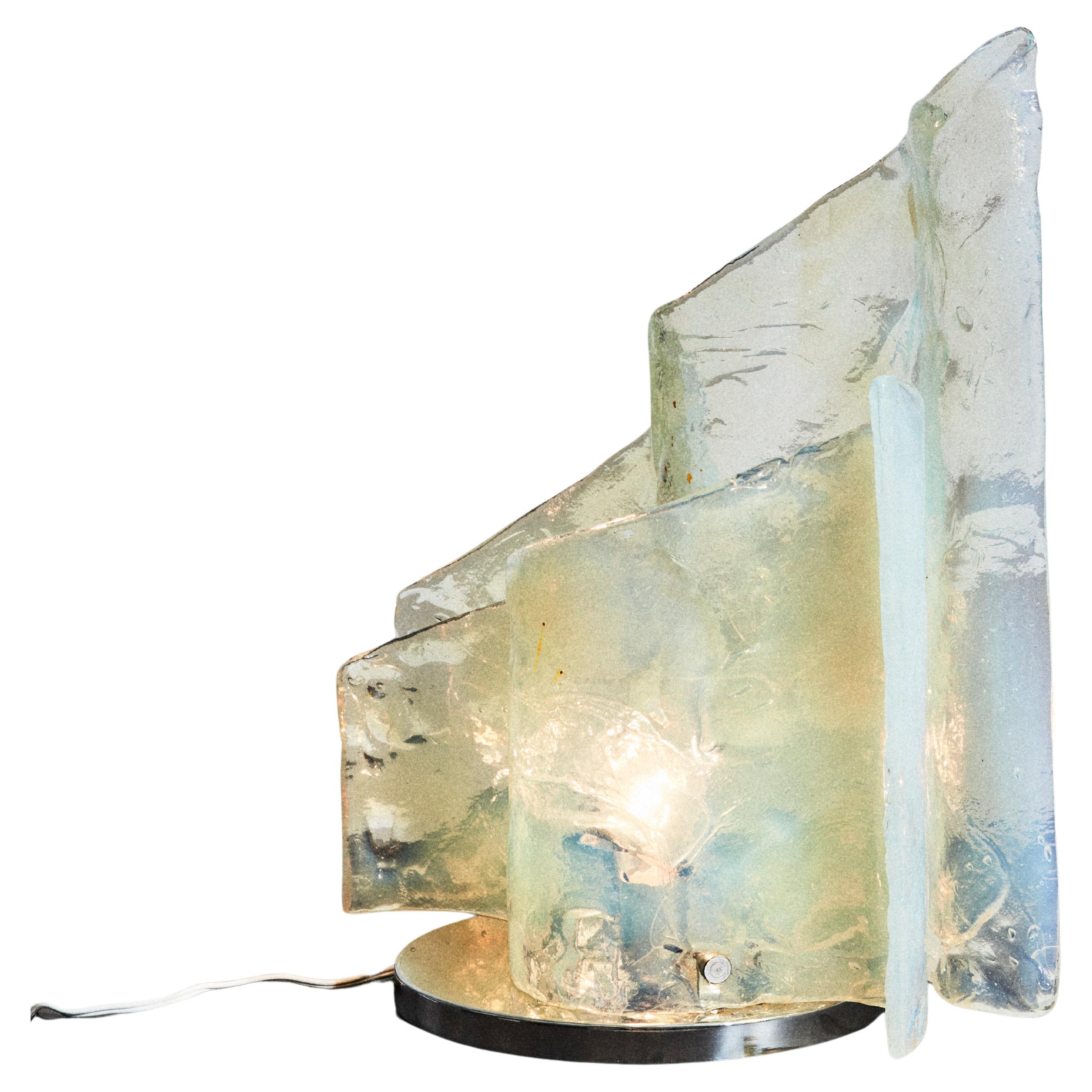 Mazzega table lamp in Murano glass designed by Carlo Nason For Sale