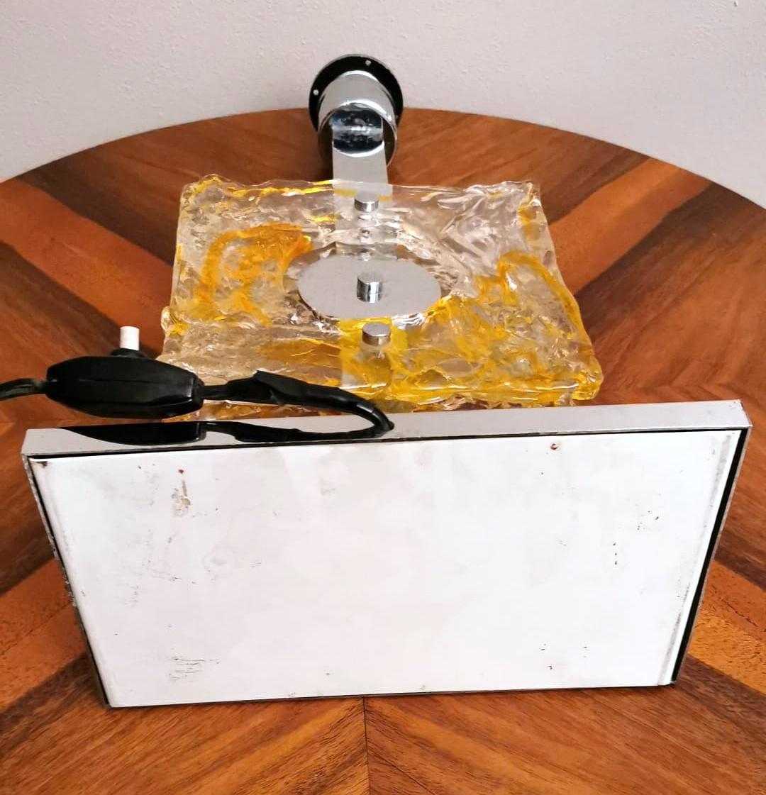 Lampe de bureau Mazzega en métal nickelé et verre de Murano (sans abat-jour) en vente 7