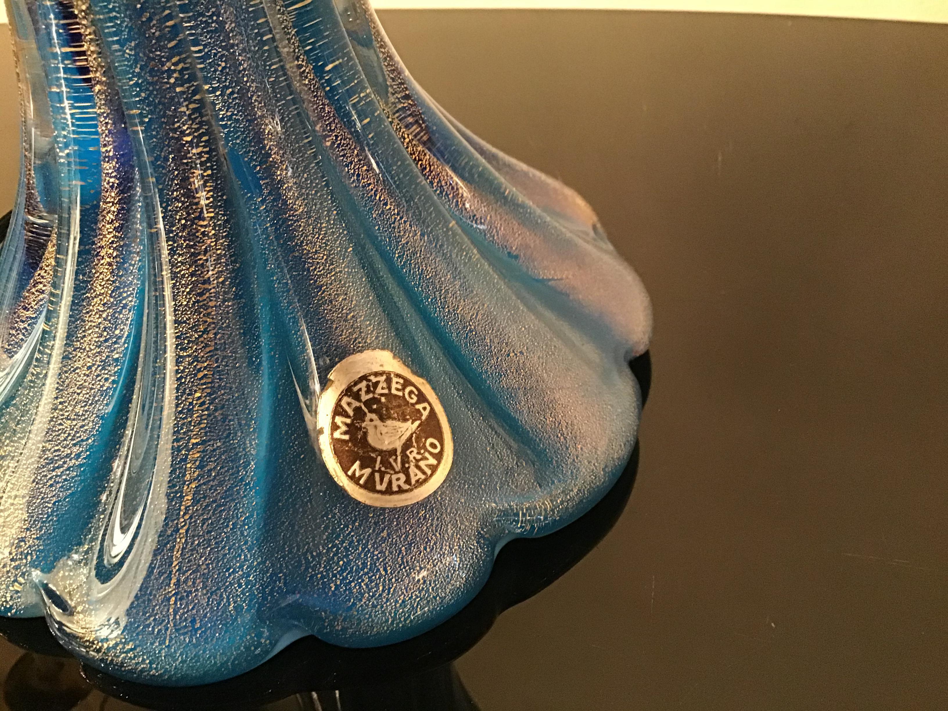 Lámpara de mesa Mazzega Murano Cristal Metal 1950 Italia en venta 4