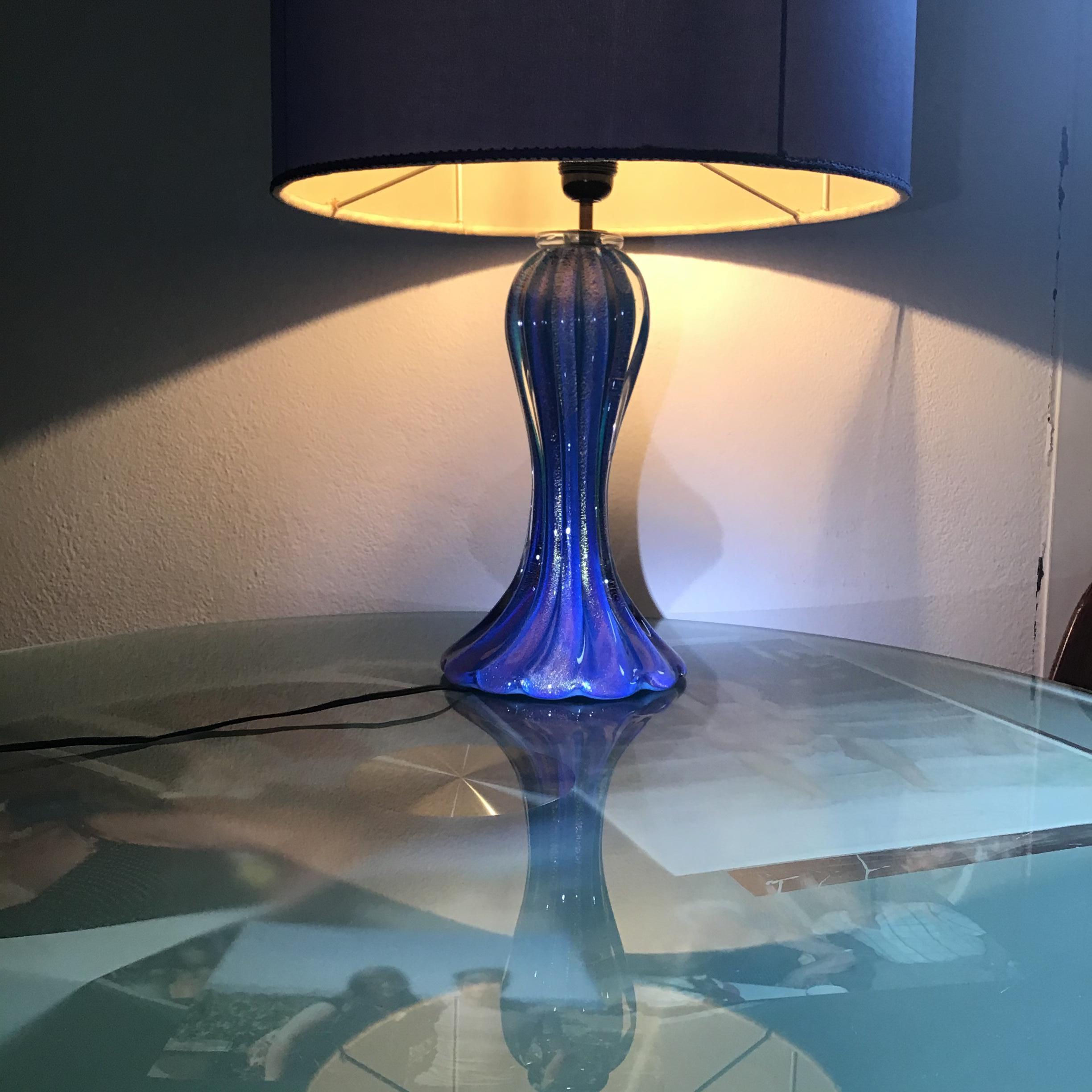 Mazzega Table Lamp Murano Glass Metal 1950 Italy For Sale 10