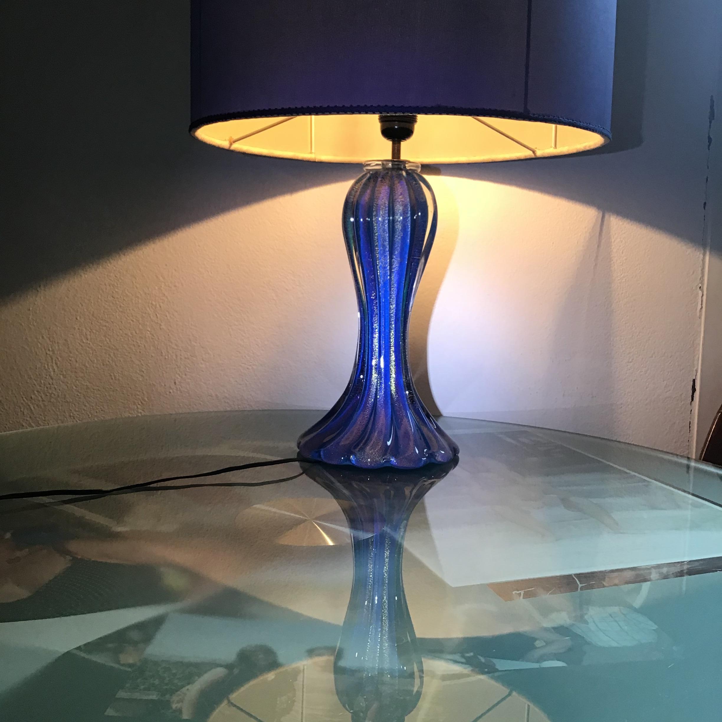 Mazzega Table Lamp Murano Glass Metal 1950 Italy For Sale 11