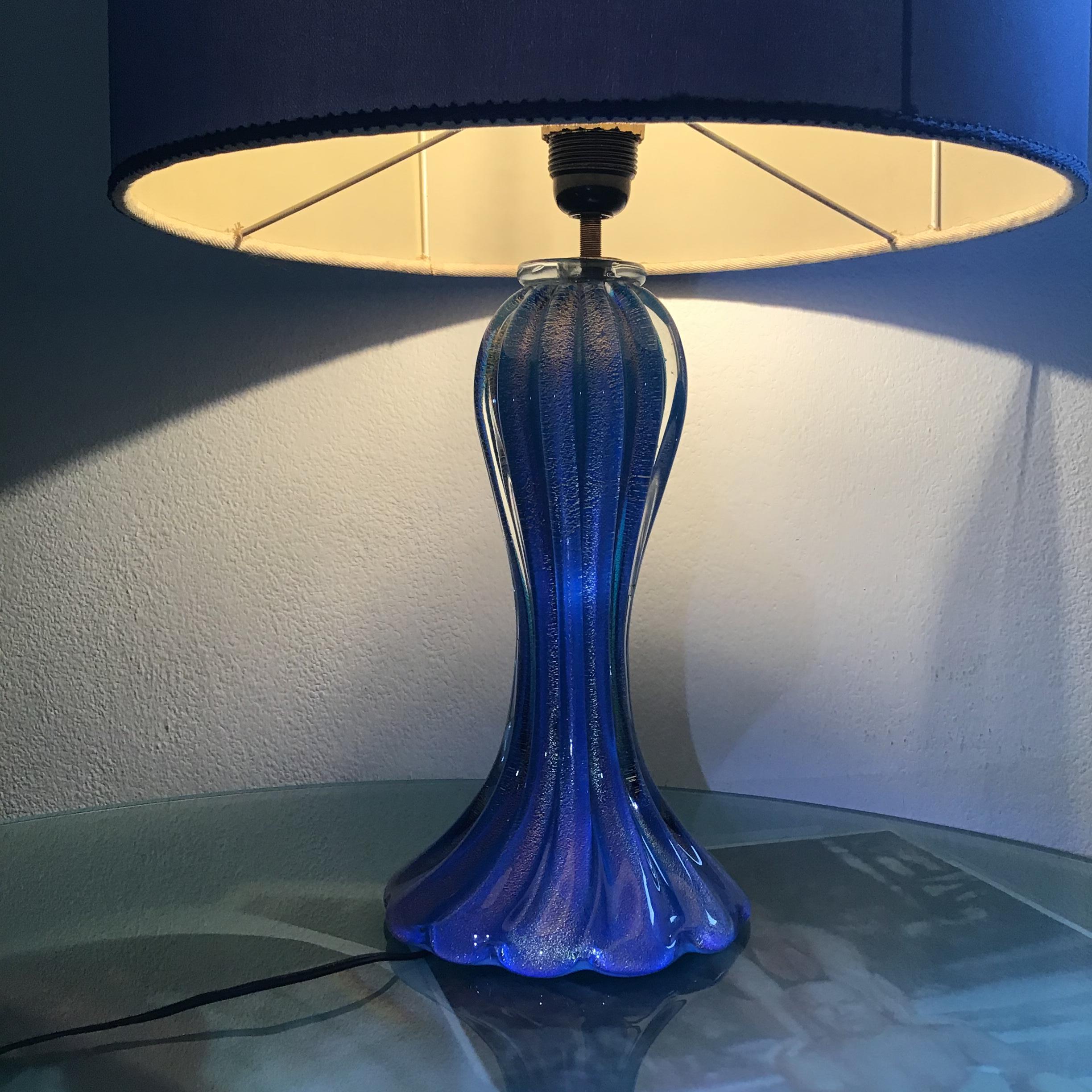 Mazzega Table Lamp Murano Glass Metal 1950 Italy For Sale 12