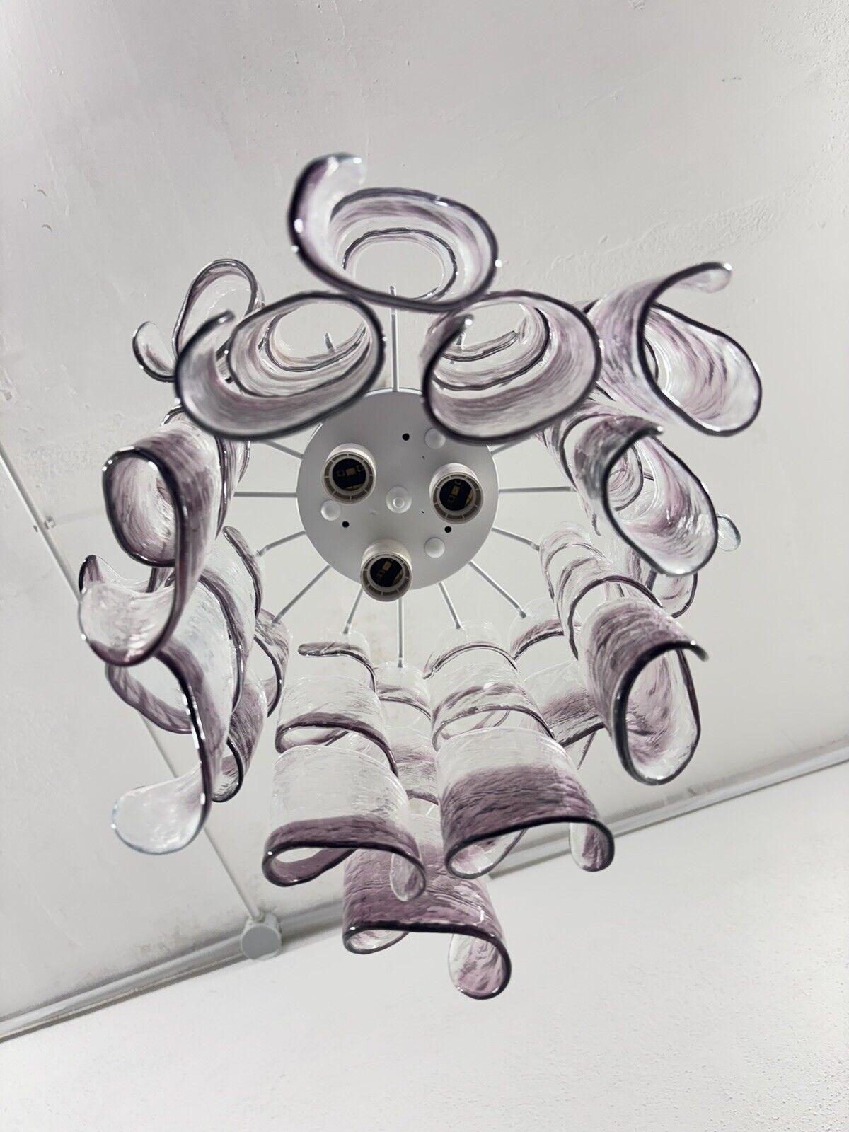 Verre de Murano Mazzega Torciglioni Lustre à 3 lumières en verre de Murano Design moderne en vente