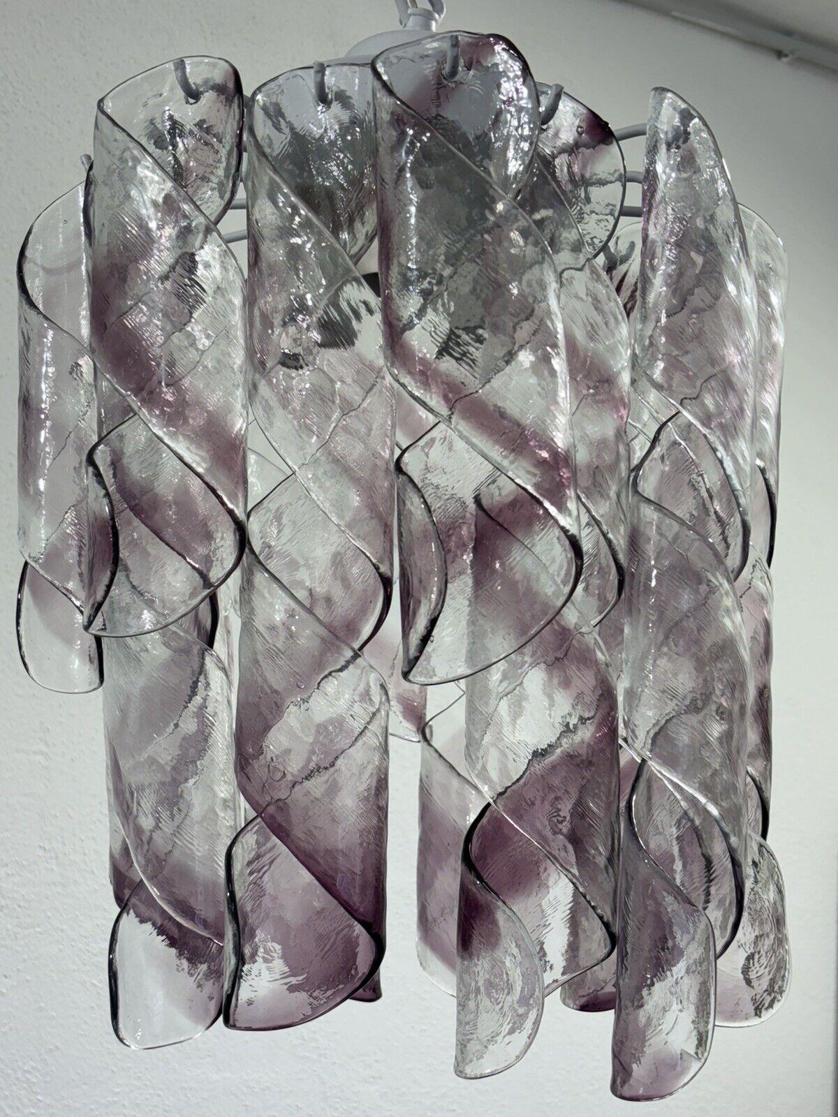 Mazzega Torciglioni Lustre à 3 lumières en verre de Murano Design moderne en vente 1