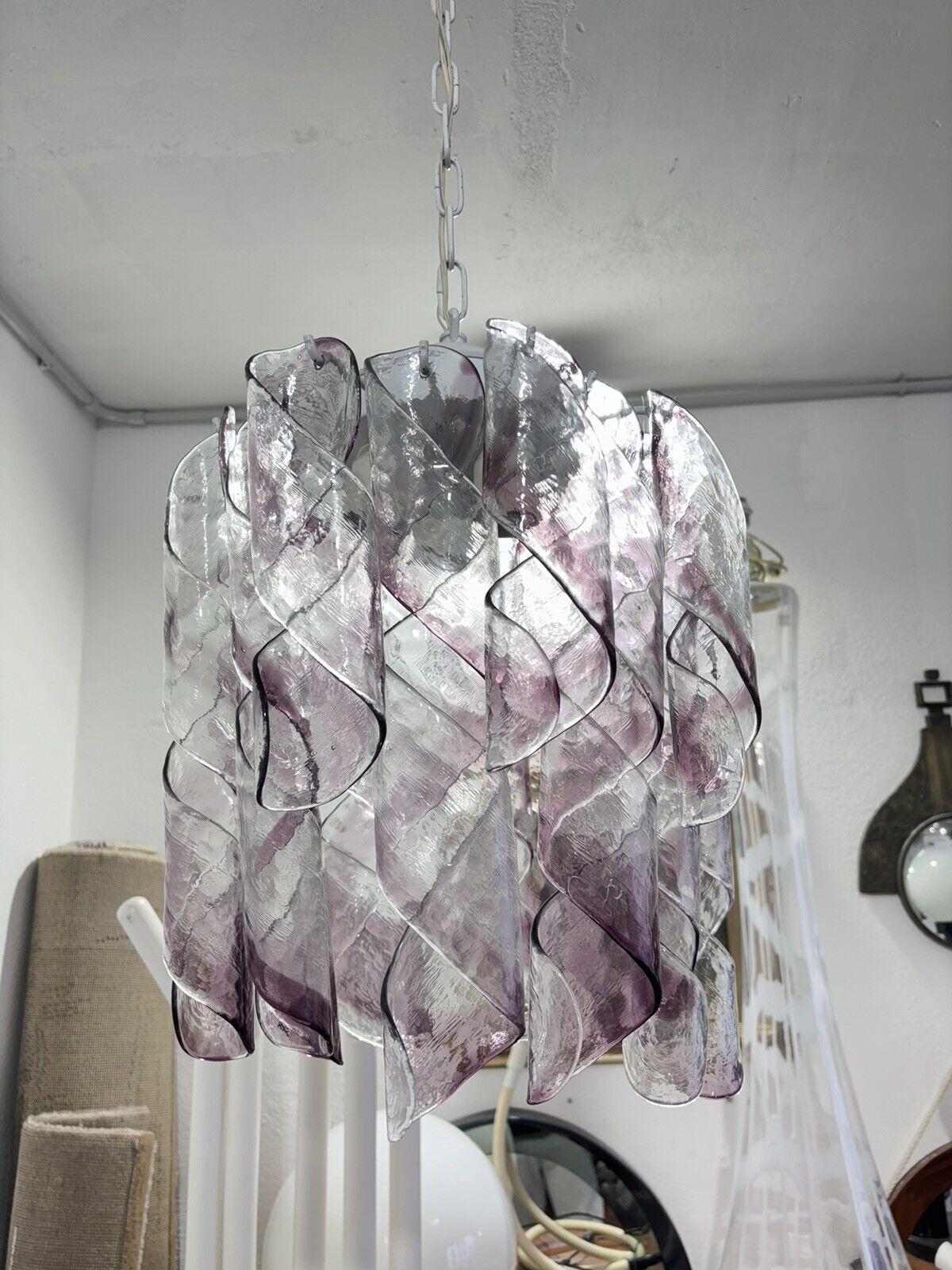 Mazzega Torciglioni Lustre à 3 lumières en verre de Murano Design moderne en vente 2