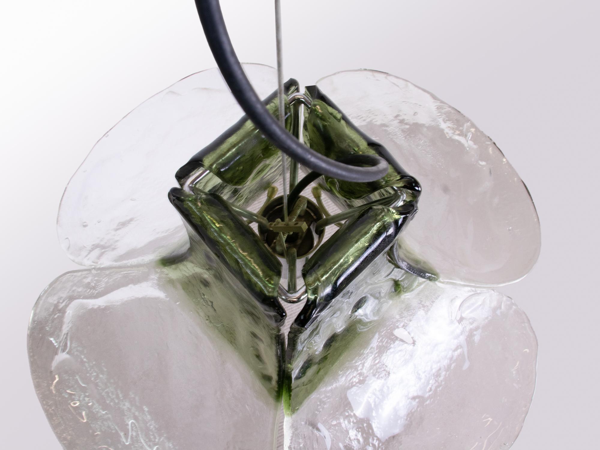 Lampada a sospensione Mazzega Tulipano in Greene & Greene Murano di Carlo Nason Italia 1960s In condizioni buone in vendita a Niederdorfelden, Hessen