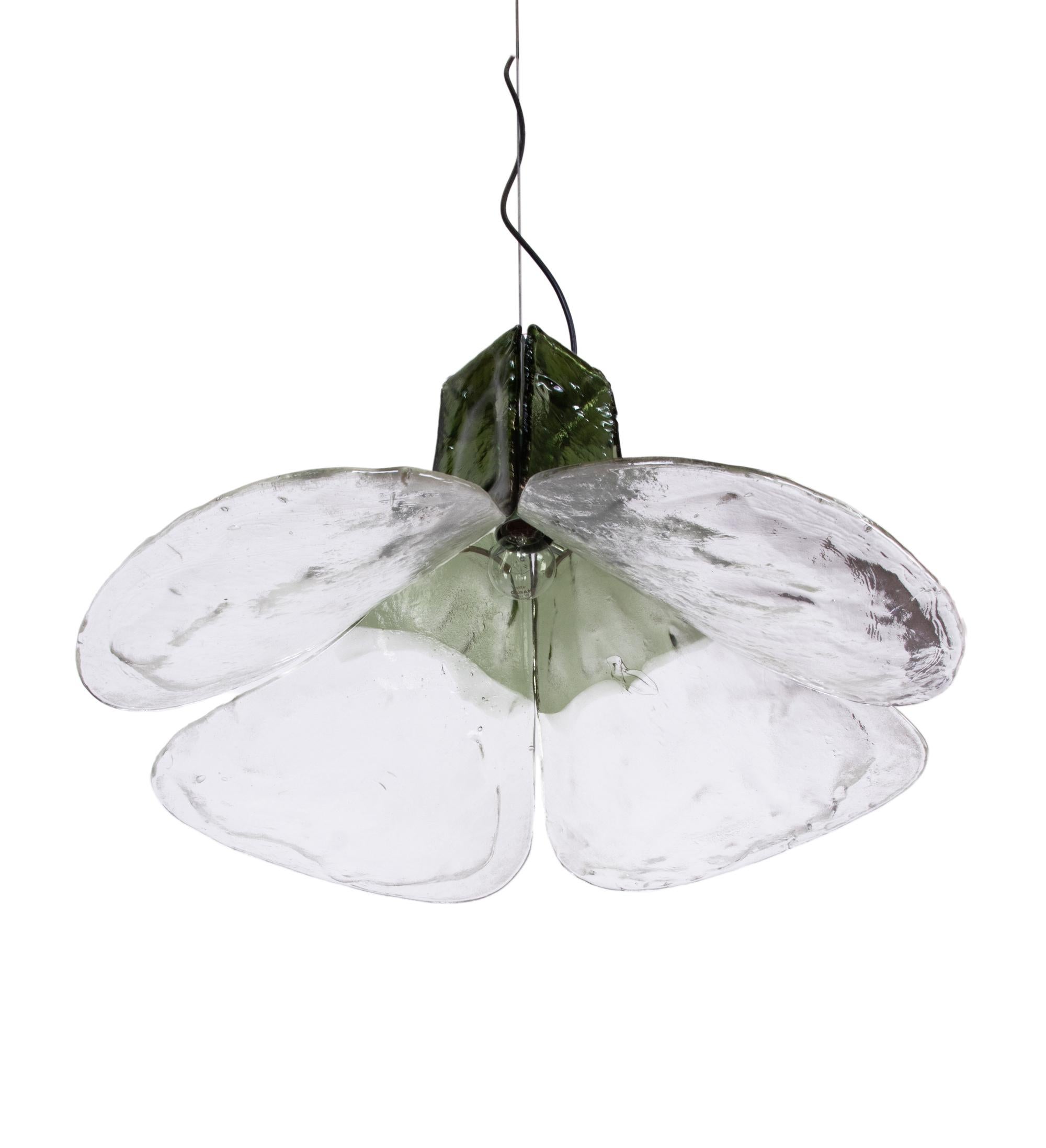 Lampada a sospensione Mazzega Tulipano in Greene & Greene Murano di Carlo Nason Italia 1960s in vendita 1
