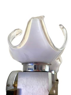 Mazzega Wall Lighting Glass Chrome Support, Italy, 1970