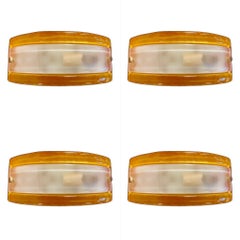 Mazzega wall lighting Glass Murano bicolore 4 units , Italy, 1970