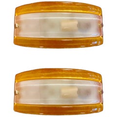 Mazzega wall lighting Glass Murano bicolore pair , Italy, 1970