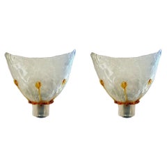 Mazzega Wandbeleuchtung Glas Murano bicolore Paar XL , Italien, 1970