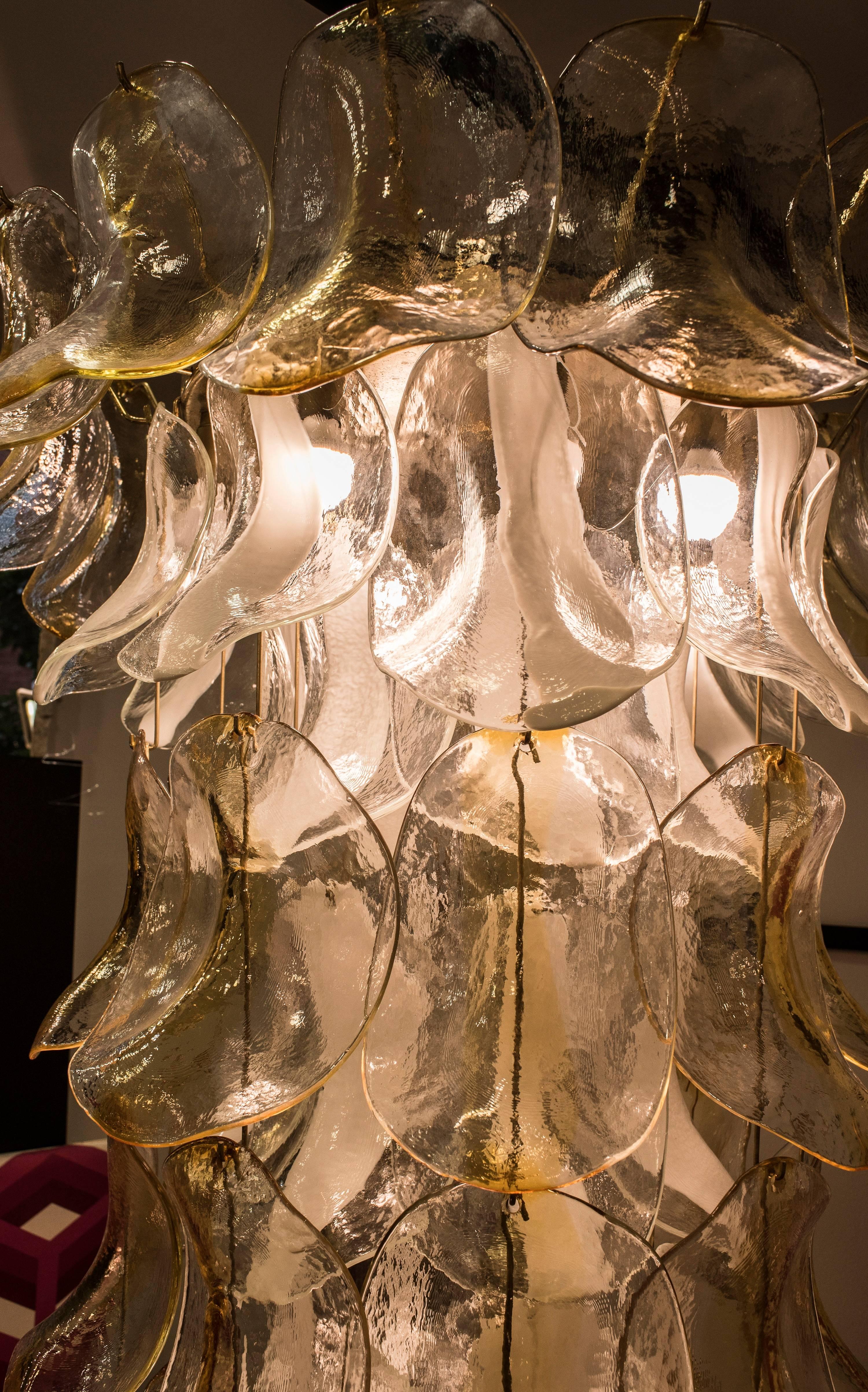 Mazzena Murano 1970's Glass Italian Chandelier In Excellent Condition In Valladolid, ES