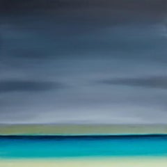 "Gray Blue Beach " oil on Synthetic Canvas