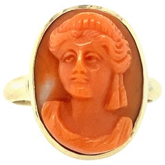 Antique M.B. Bryant & Co Coral Cameo Ring