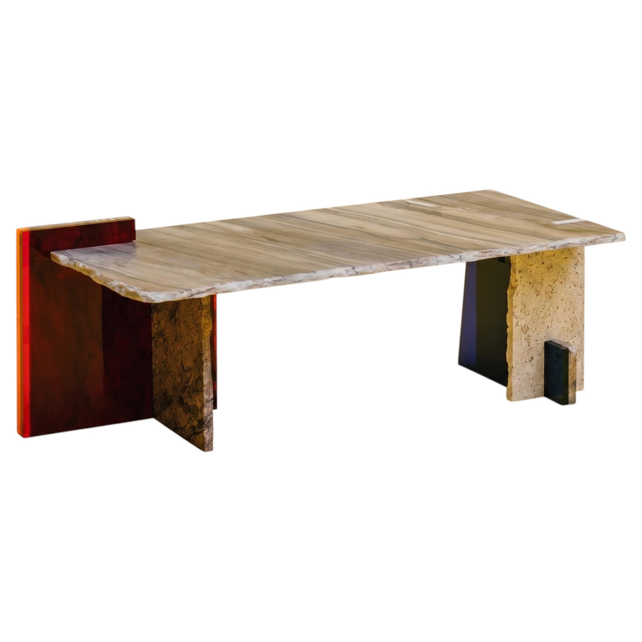 MB Coffee Table II in Reclaimed Natural Stone by NERINEA For Sale