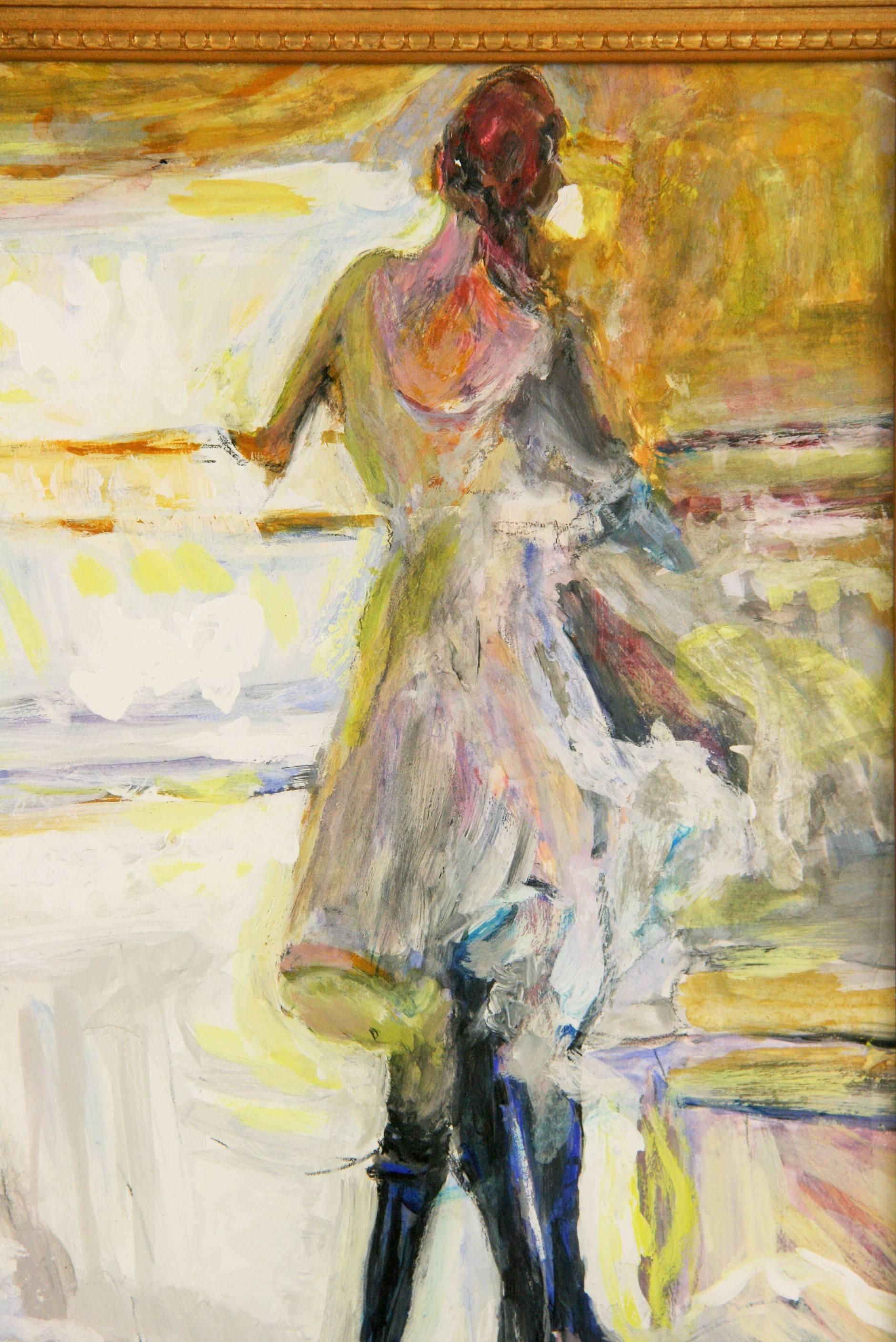 Schwedische Schule des 20. Jahrhunderts „Dancing Together“ Figurative  Malerei – Painting von M.Barak