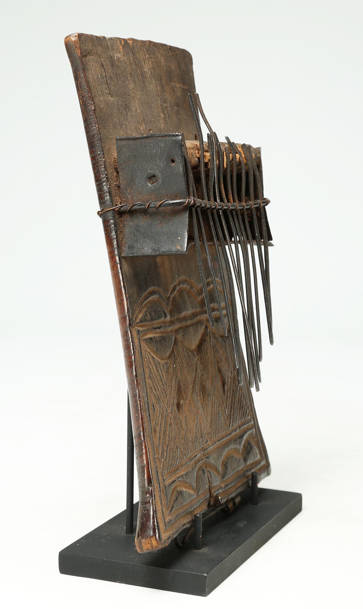 Hand-Carved Mbira or Sanza Congo Early 20th Century African Tribal Musical Instrument
