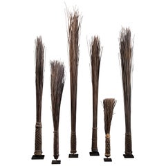 Ethno Design Mbole People, DRC, Chief Scepters Collection Made of Palmtree Leaf