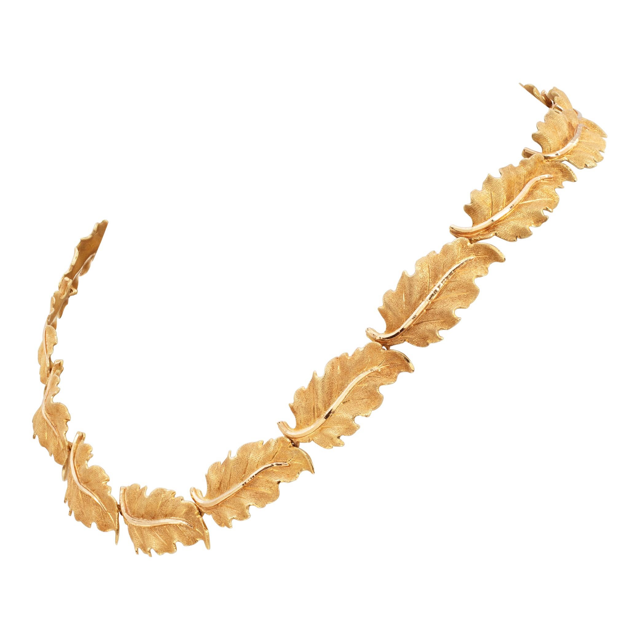 M.Bucellatti parure 18k Gelbgold Blatt-Set aus Blattgold im Zustand „Hervorragend“ in Surfside, FL