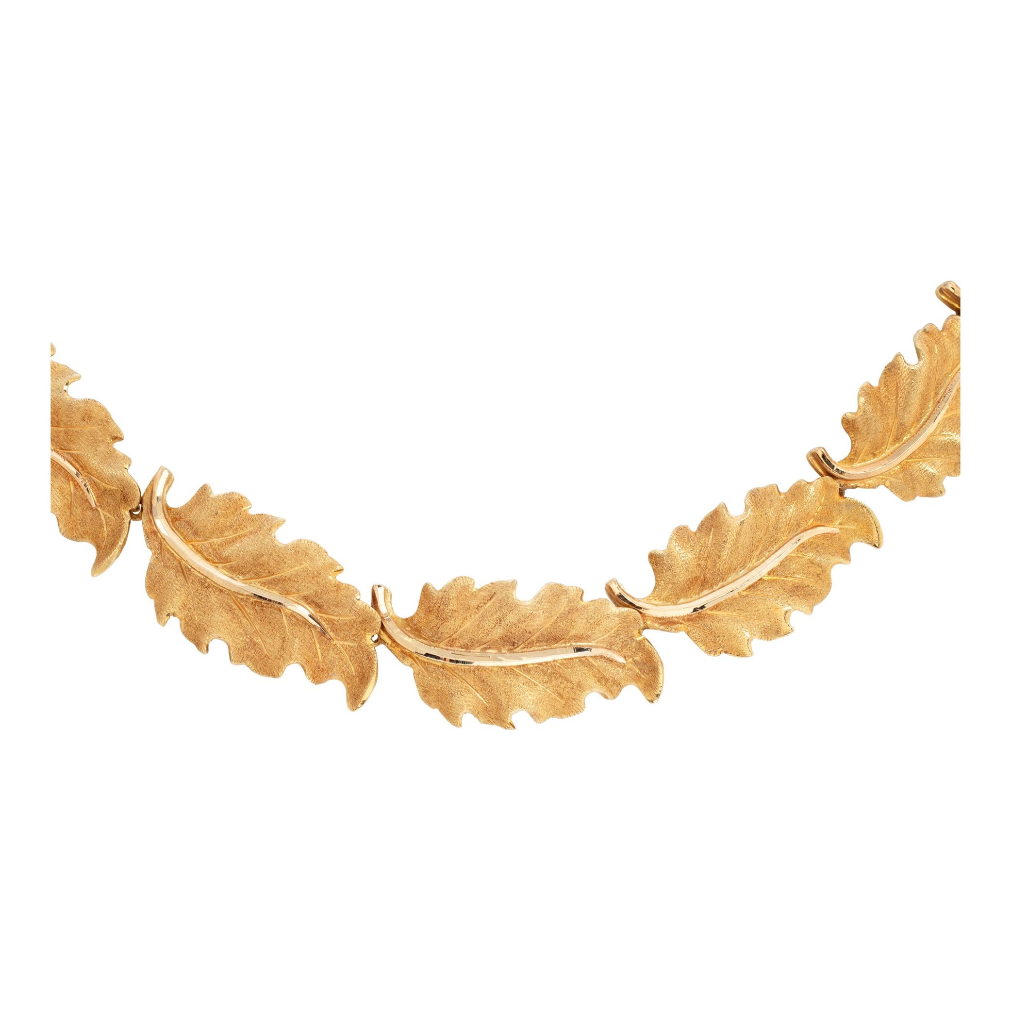 M.Bucellatti parure 18k Gelbgold Blatt-Set aus Blattgold für Damen oder Herren