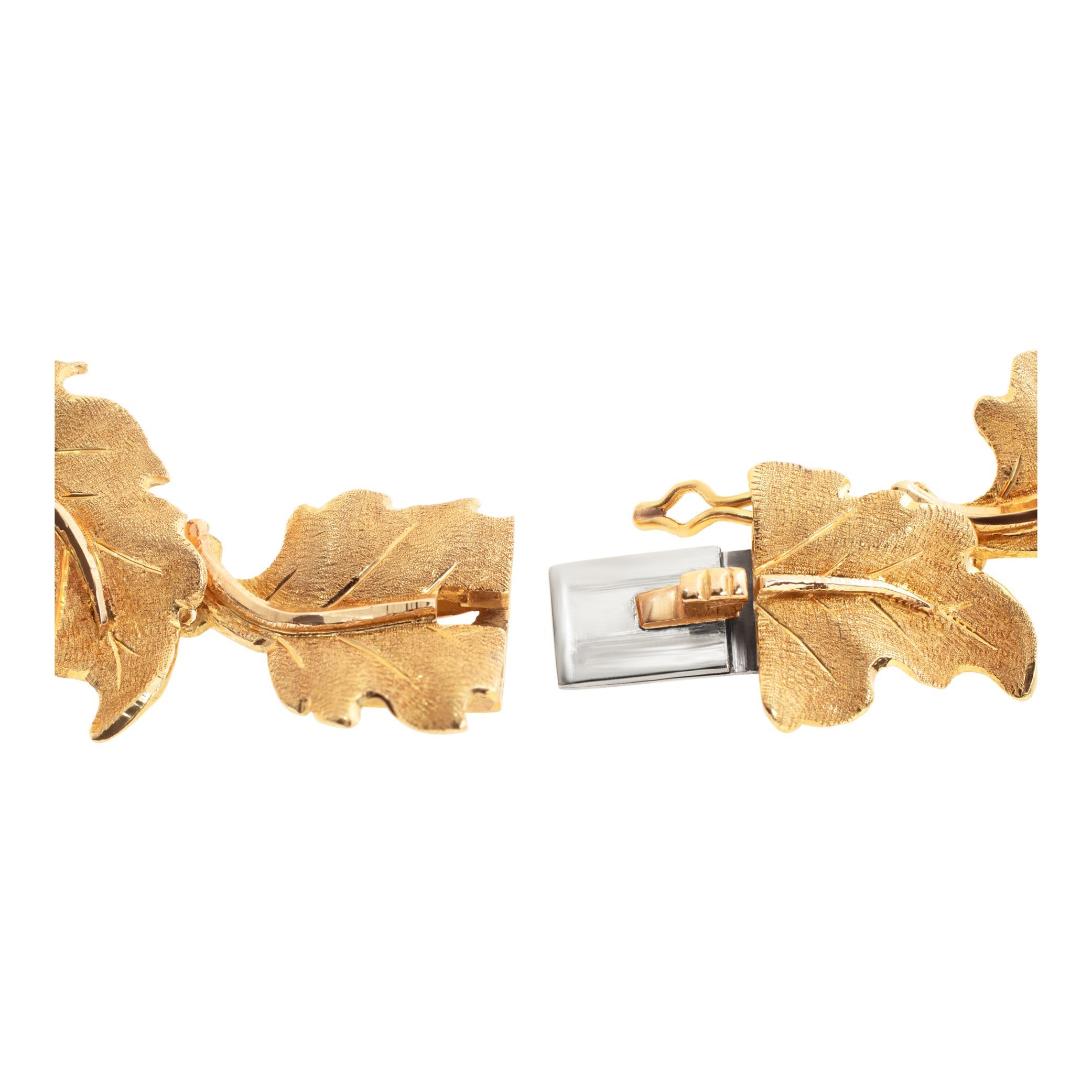 M.Bucellatti parure 18k Gelbgold Blatt-Set aus Blattgold 1