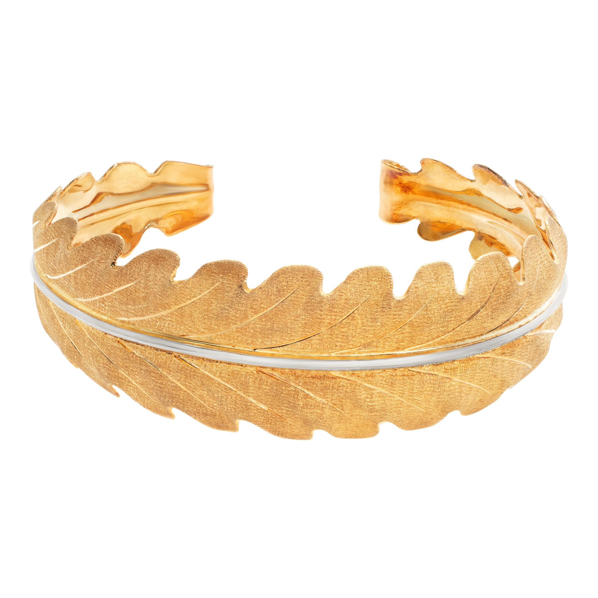 M.Bucellatti parure 18k Gelbgold Blatt-Set aus Blattgold 2