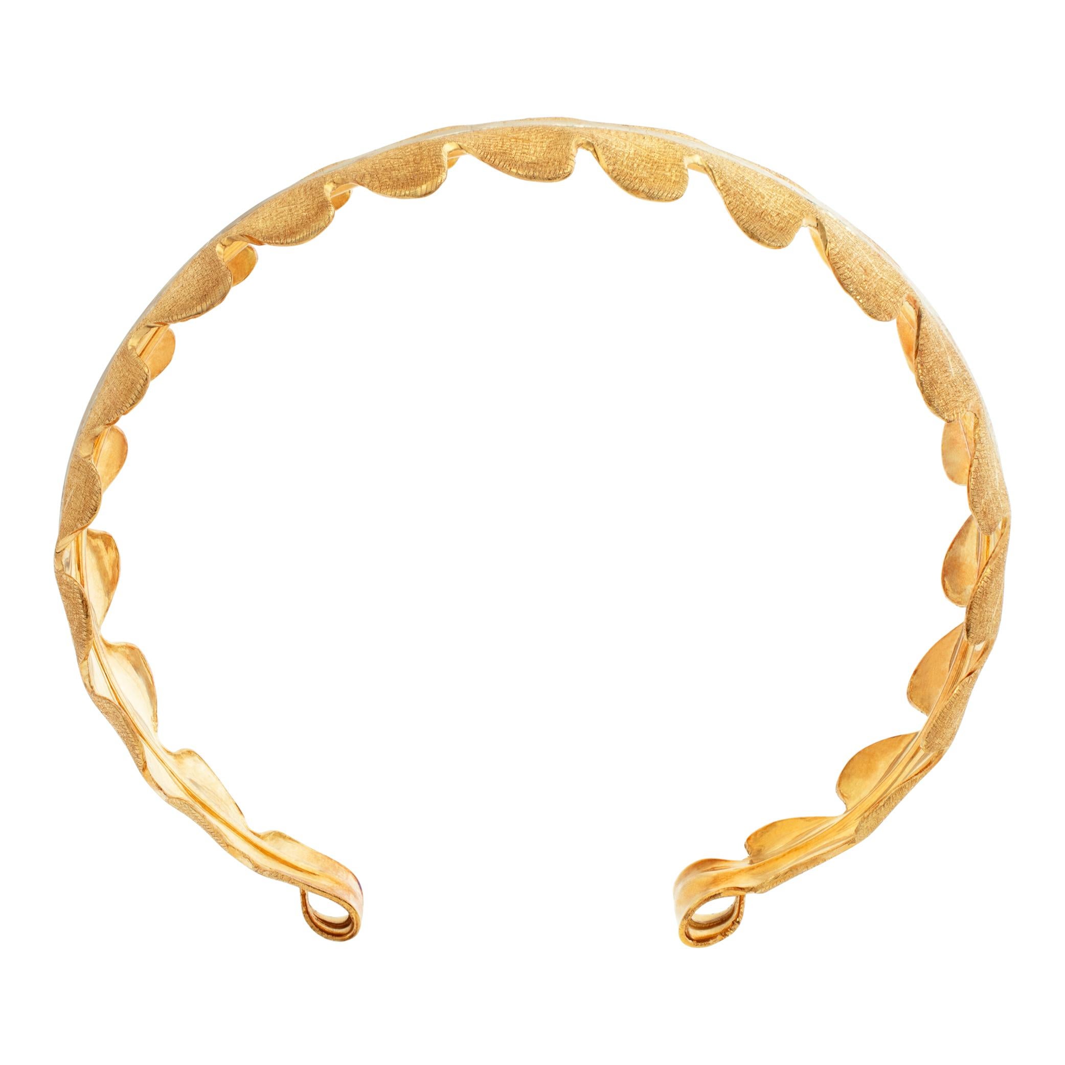 M.Bucellatti parure 18k Gelbgold Blatt-Set aus Blattgold 5