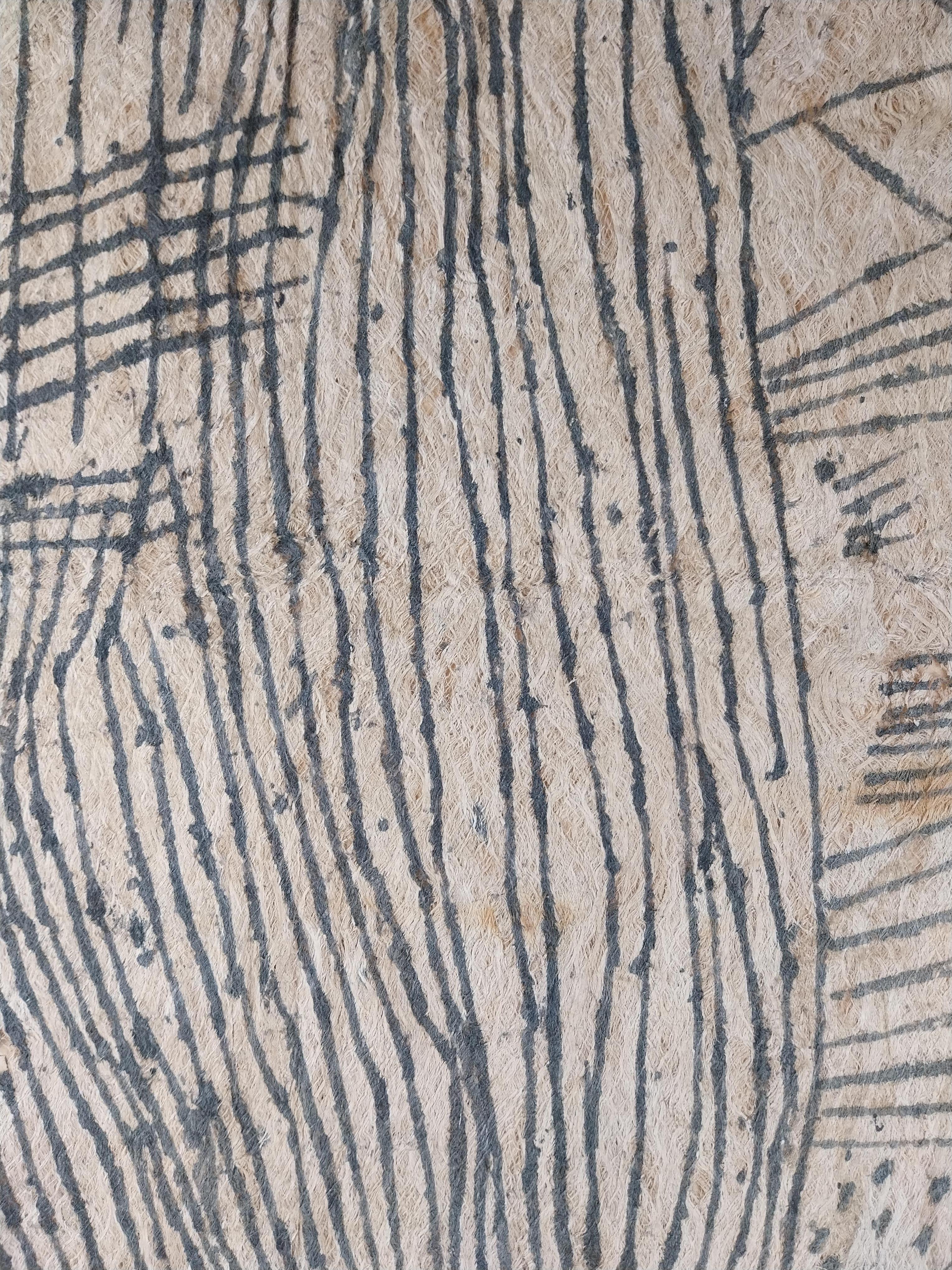 Mbuti Ituri traditionelles handbemaltes Pygmee-Bark-Stoff (Holz) im Angebot