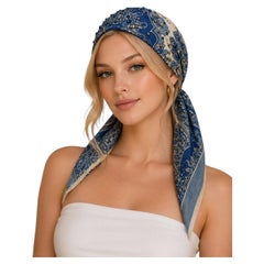 Pañuelo de cabeza MC Azul Multi Cotton Voile with Woven Lurex Elastic