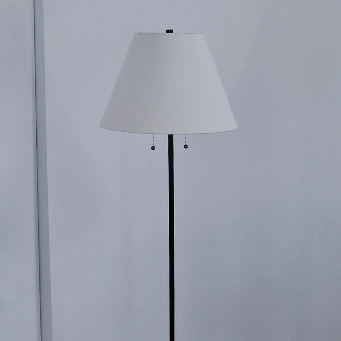 Fabric MC Floor Lamp, Square Base For Sale