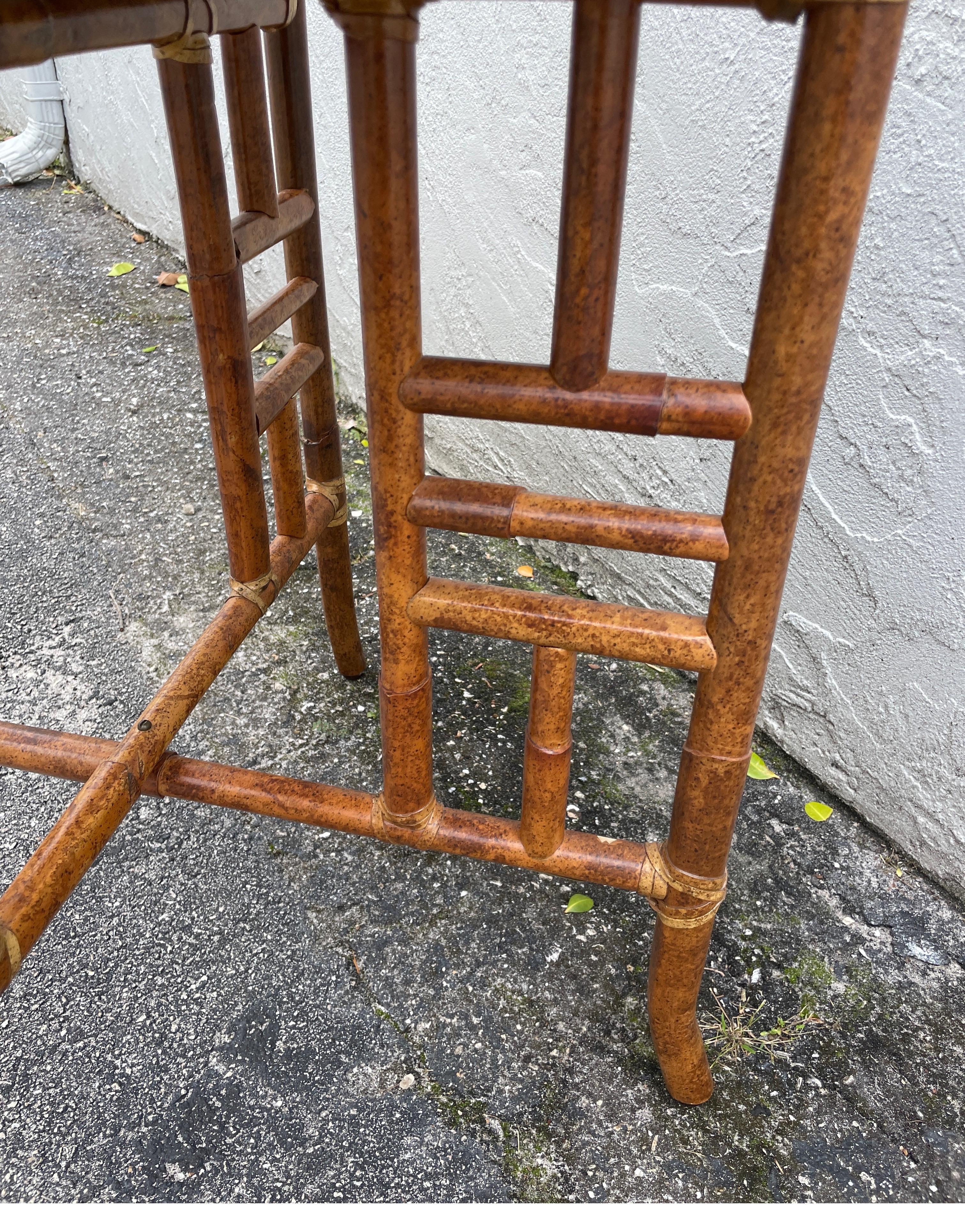 Mc Guire Chinoiserie Style Bamboo Tray Table 7