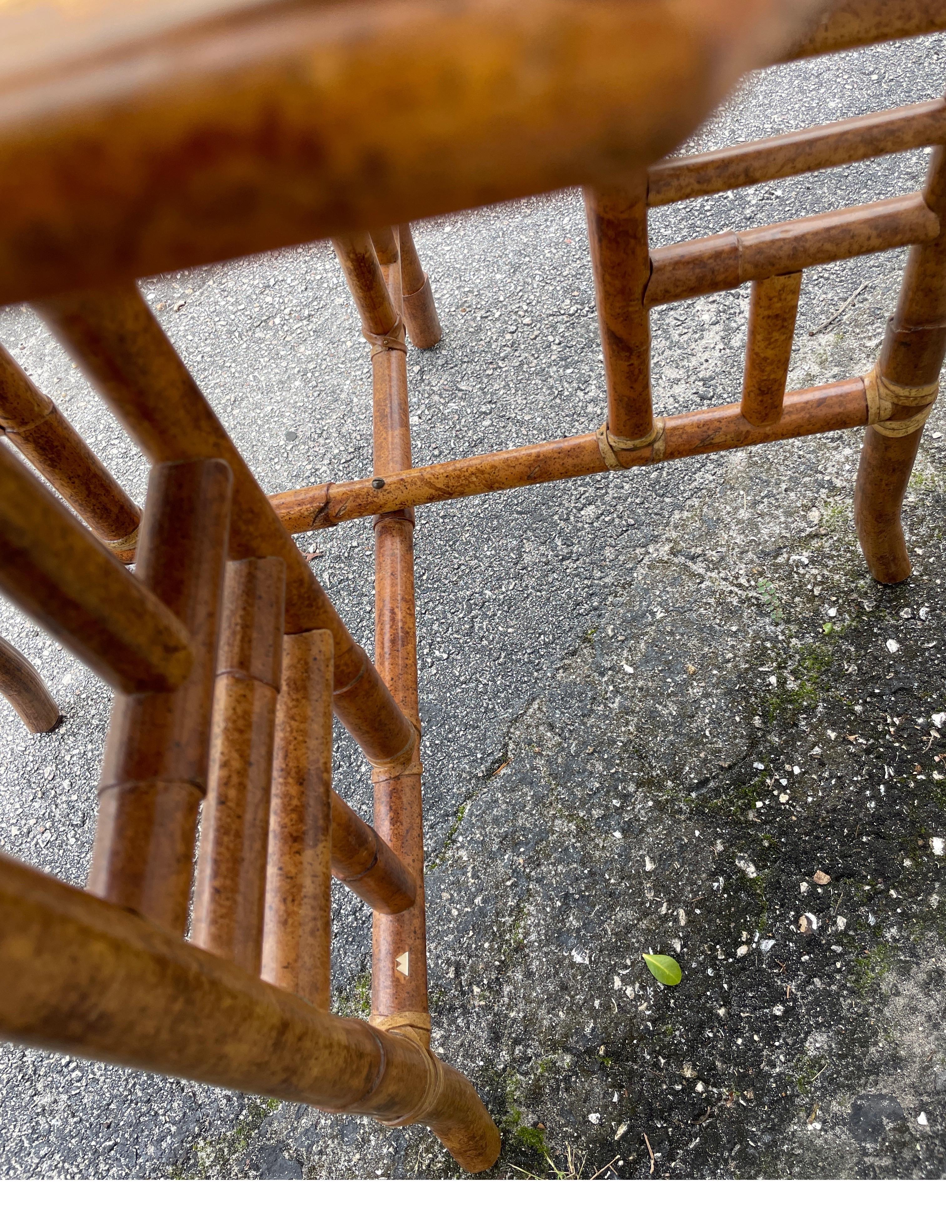 Mc Guire Chinoiserie Style Bamboo Tray Table 8