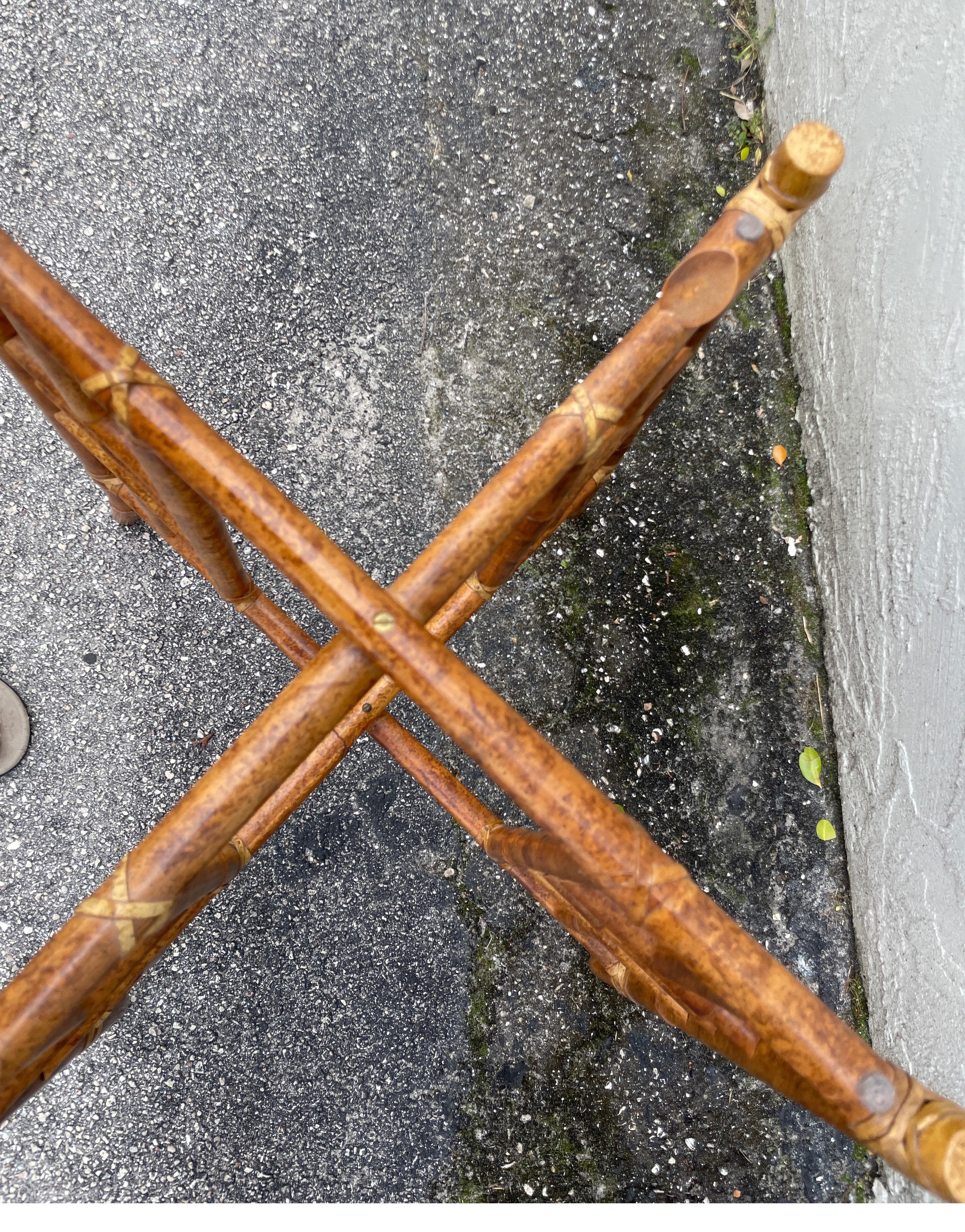 Mc Guire Chinoiserie Style Bamboo Tray Table 9