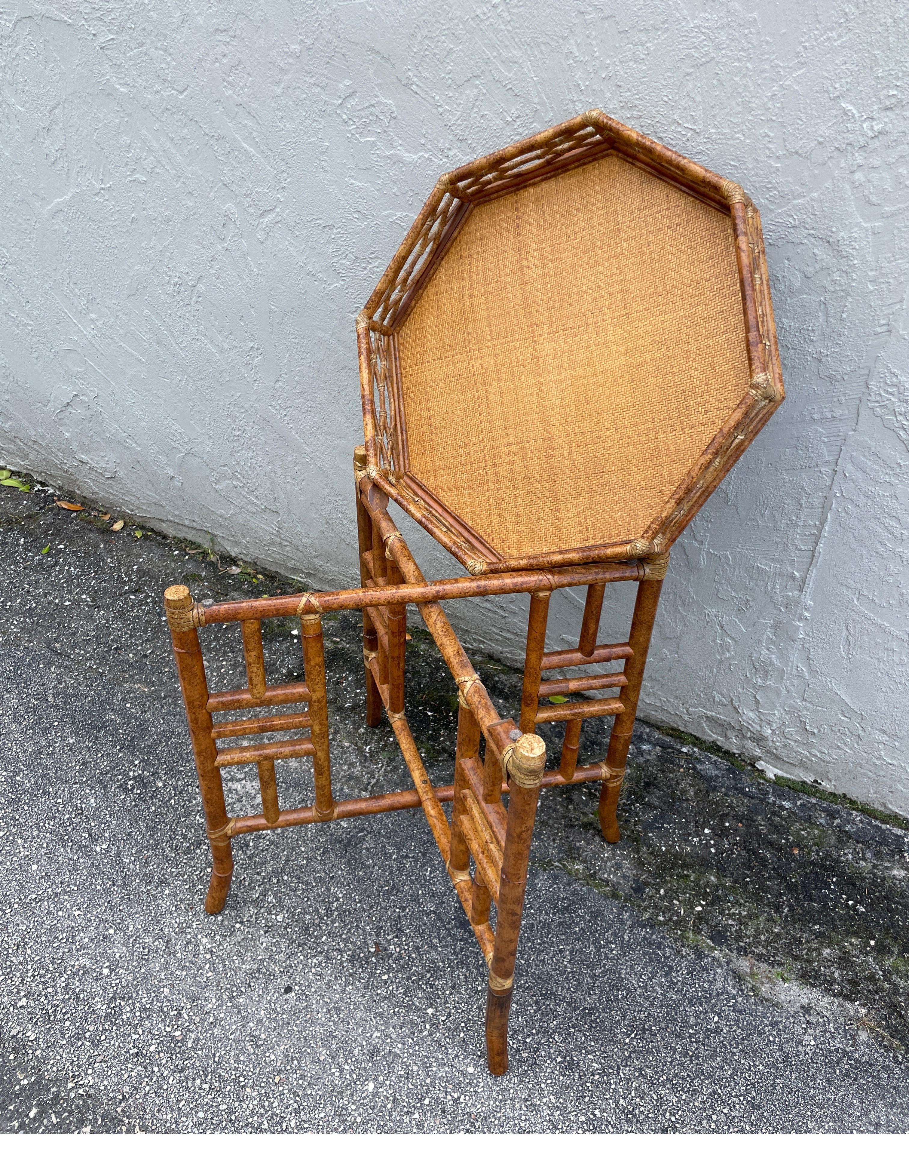 Mc Guire Chinoiserie Style Bamboo Tray Table 10