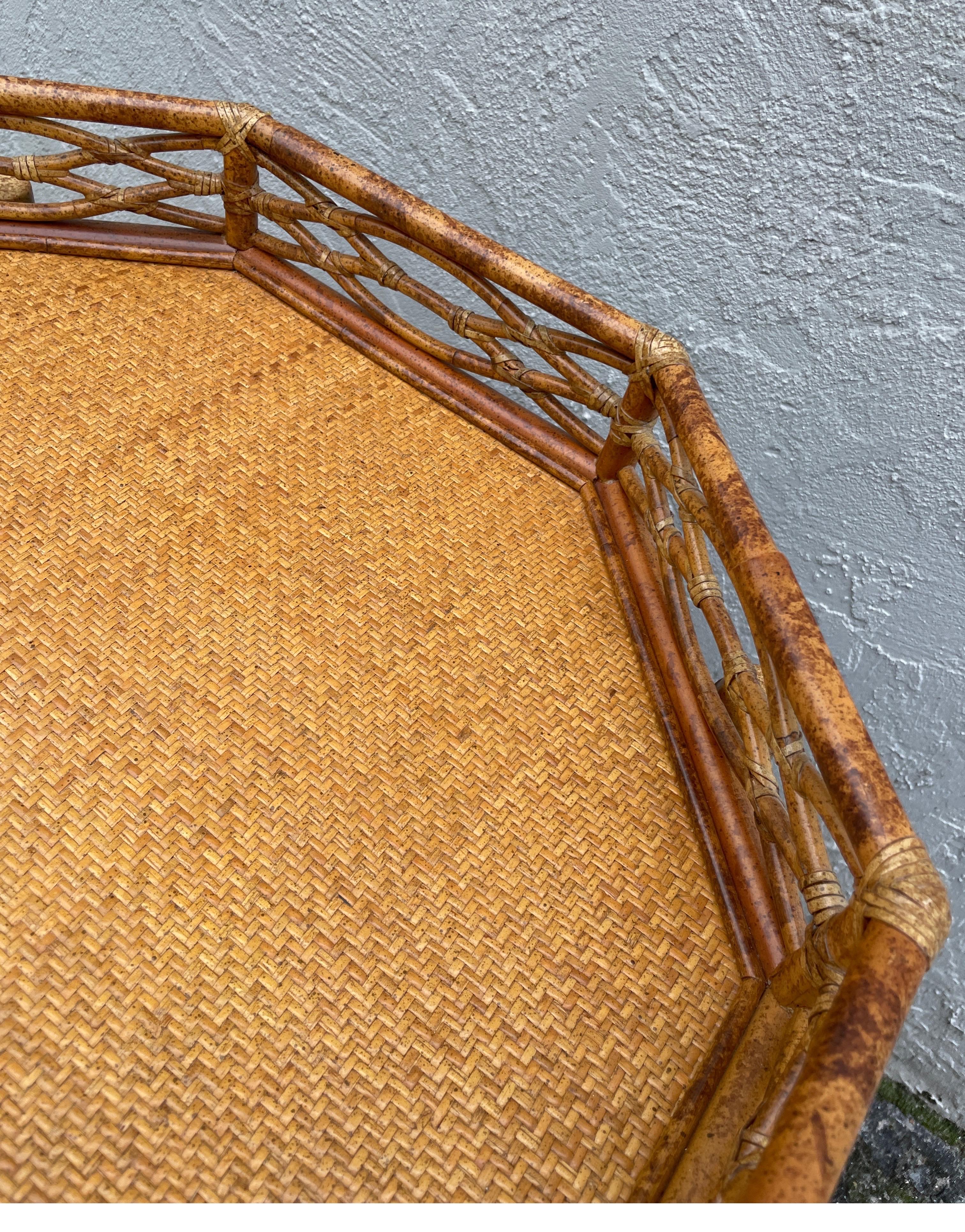 Mc Guire Chinoiserie Style Bamboo Tray Table 3