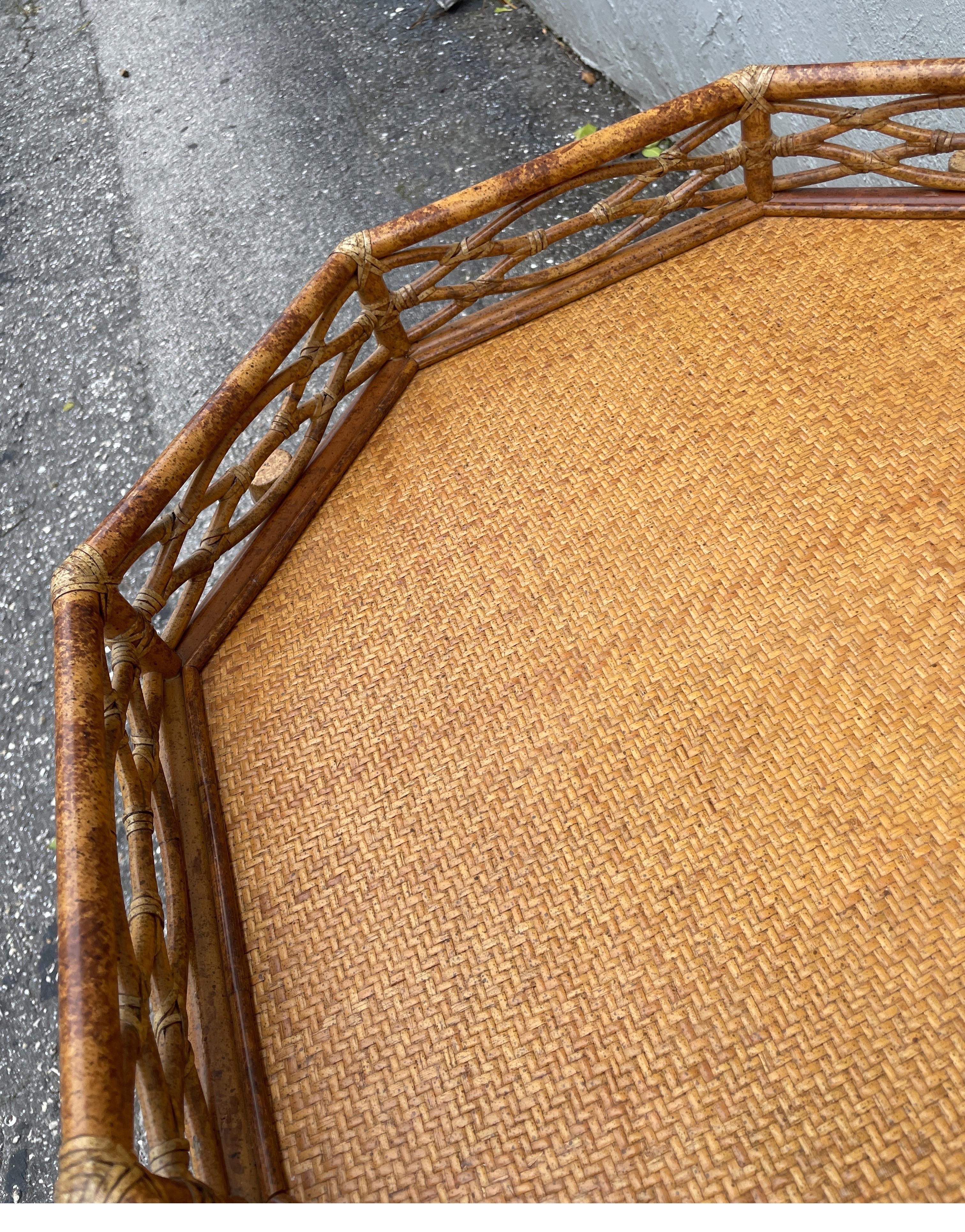 Mc Guire Chinoiserie Style Bamboo Tray Table 4