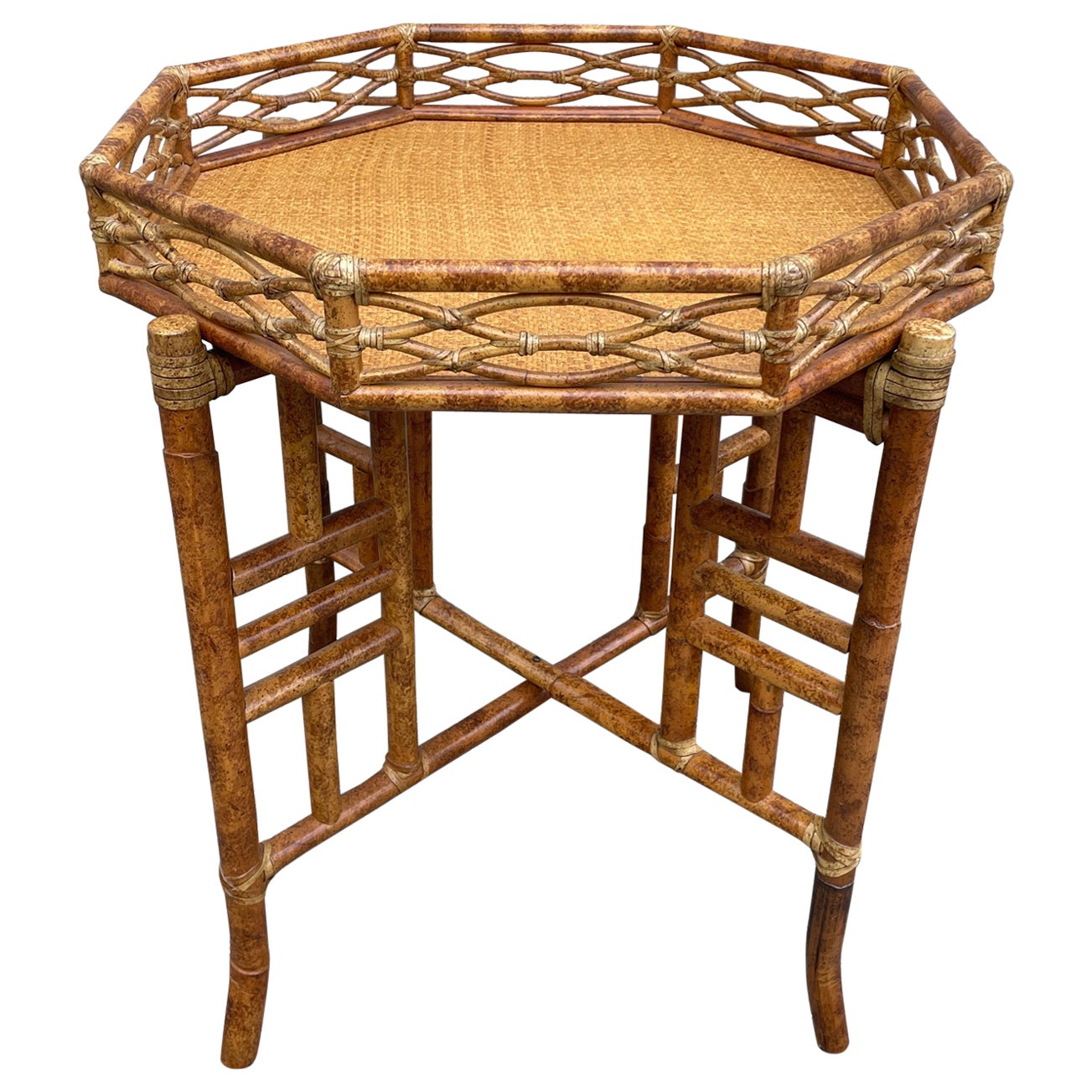 Mc Guire Chinoiserie Style Bamboo Tray Table