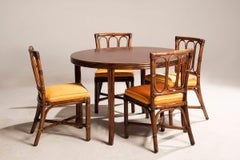 Mc Guire Wood Extendable Round Table, Diameter 113 cm