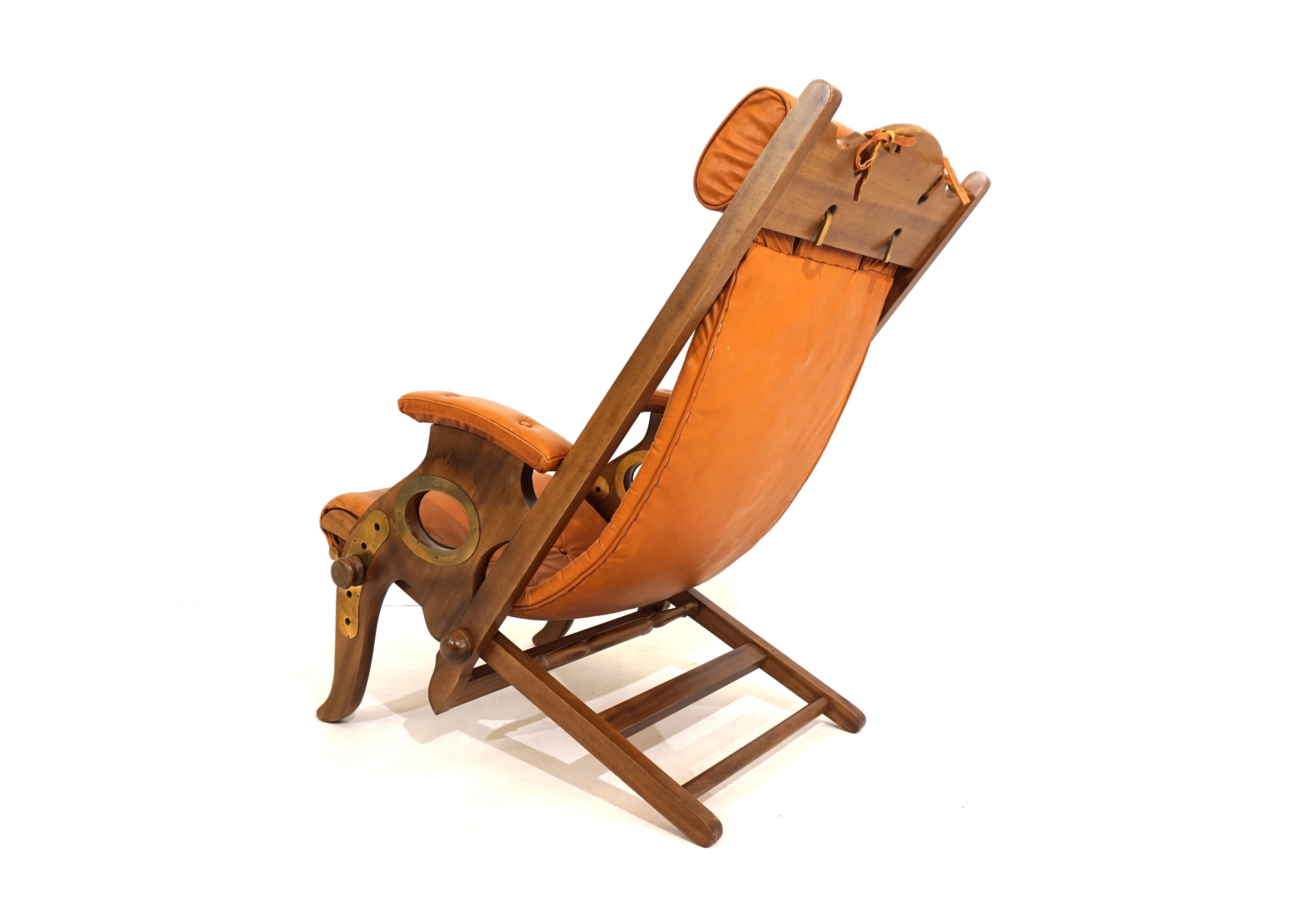 Art Deco Mc Nair Military Campaign Chair Leather armchair by Herbert Mc Nair