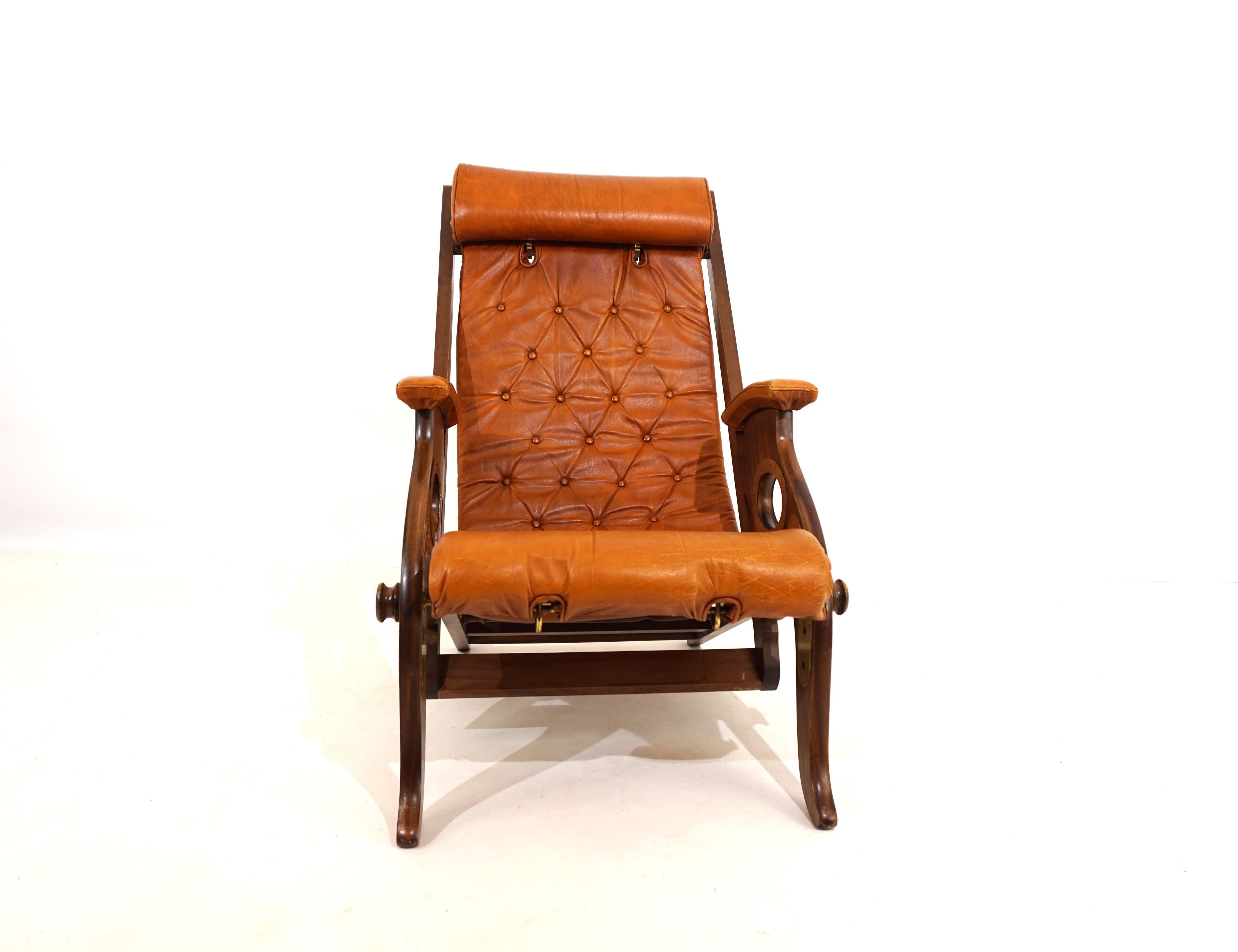 Mc Nair Military Campaign Chair Leather armchair by Herbert Mc Nair In Good Condition In Ludwigslust, DE