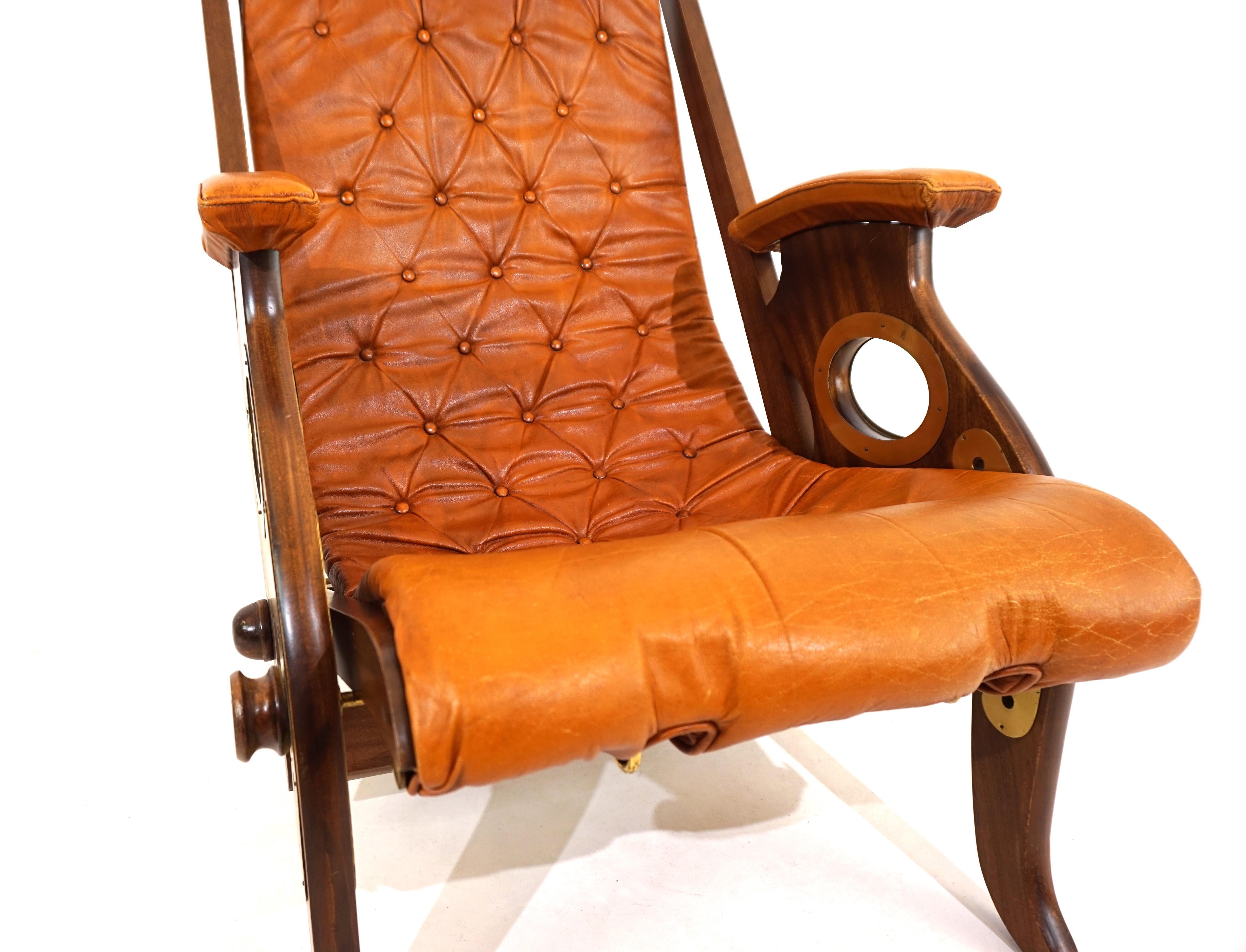 Early 20th Century Mc Nair Military Campaign Chair Leather armchair by Herbert Mc Nair
