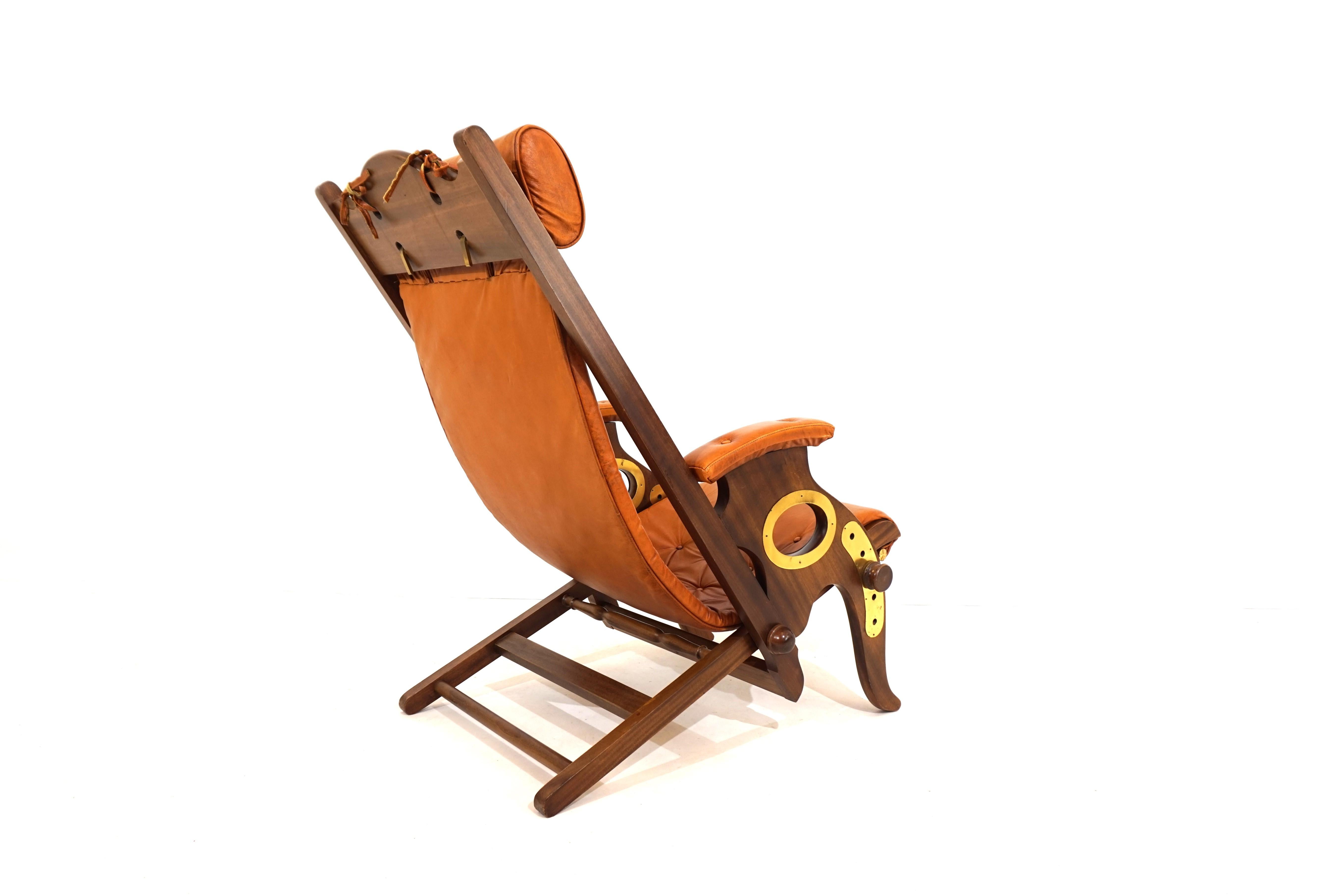 Mc Nair Military Campaign Chair Leather armchair by Herbert Mc Nair 1