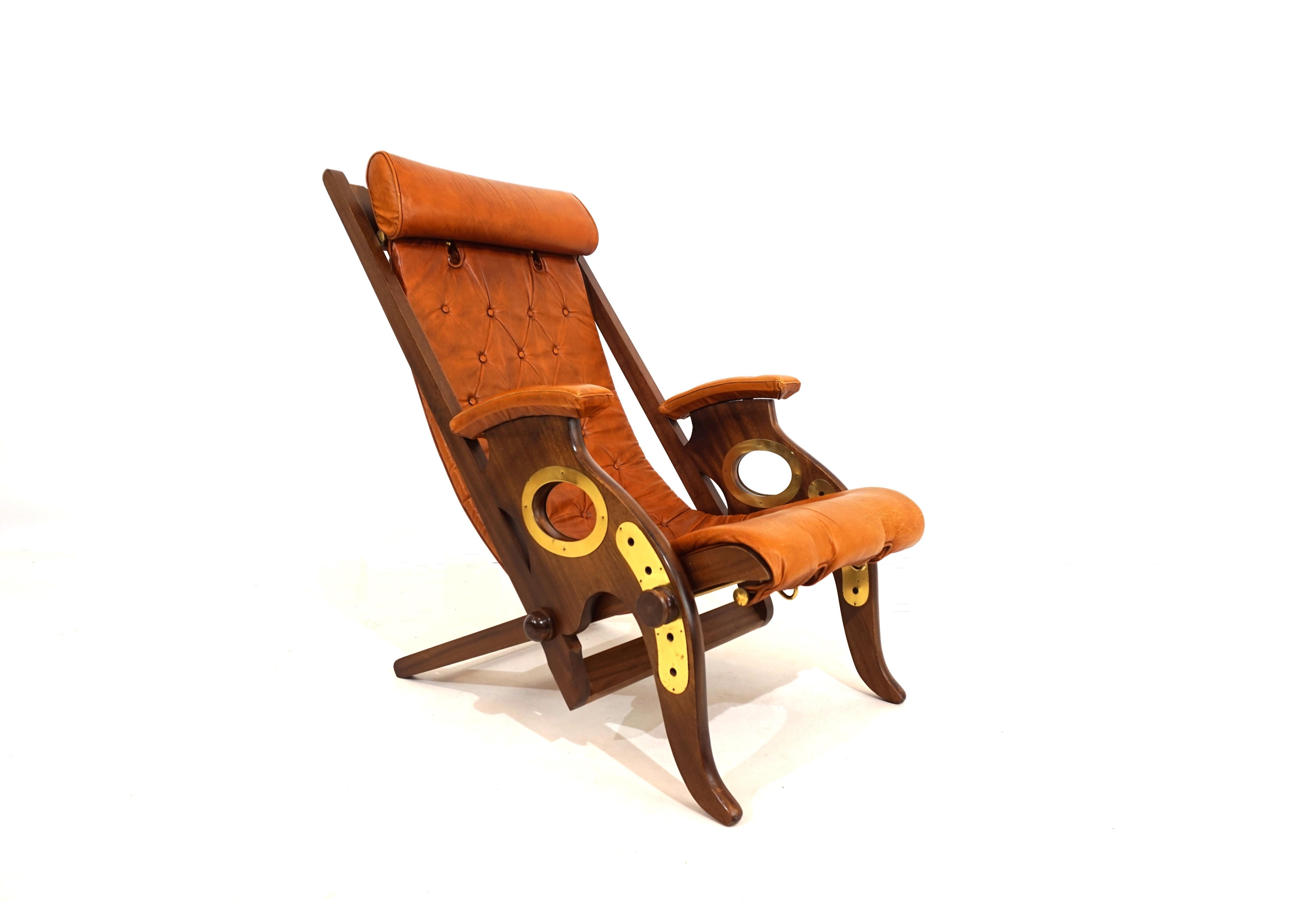 Mc Nair Military Campaign Chair Leather armchair by Herbert Mc Nair 3