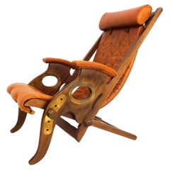 Antique Mc Nair Military Campaign Chair Leather armchair by Herbert Mc Nair