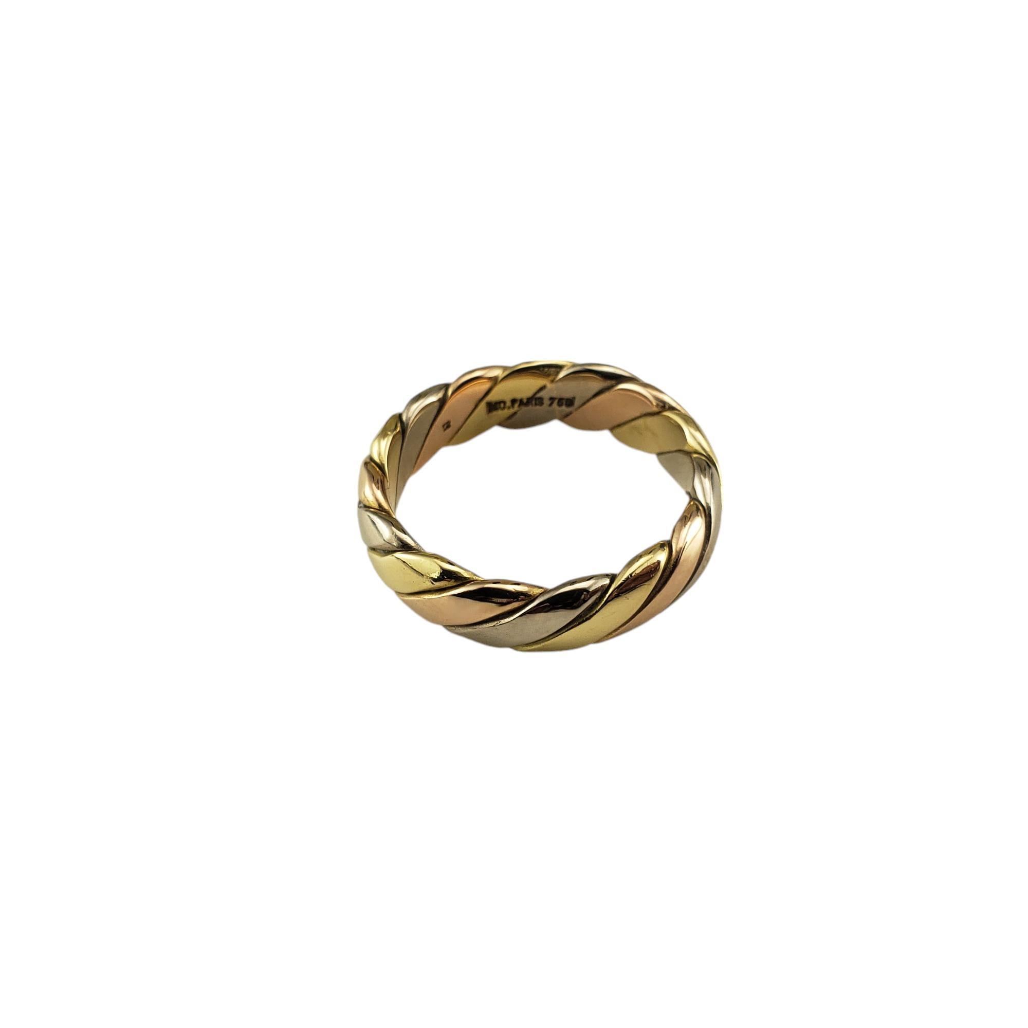 MC. Anillo de oro tricolor trenzado París 18 quilates talla 9 #18835 Contemporáneo
